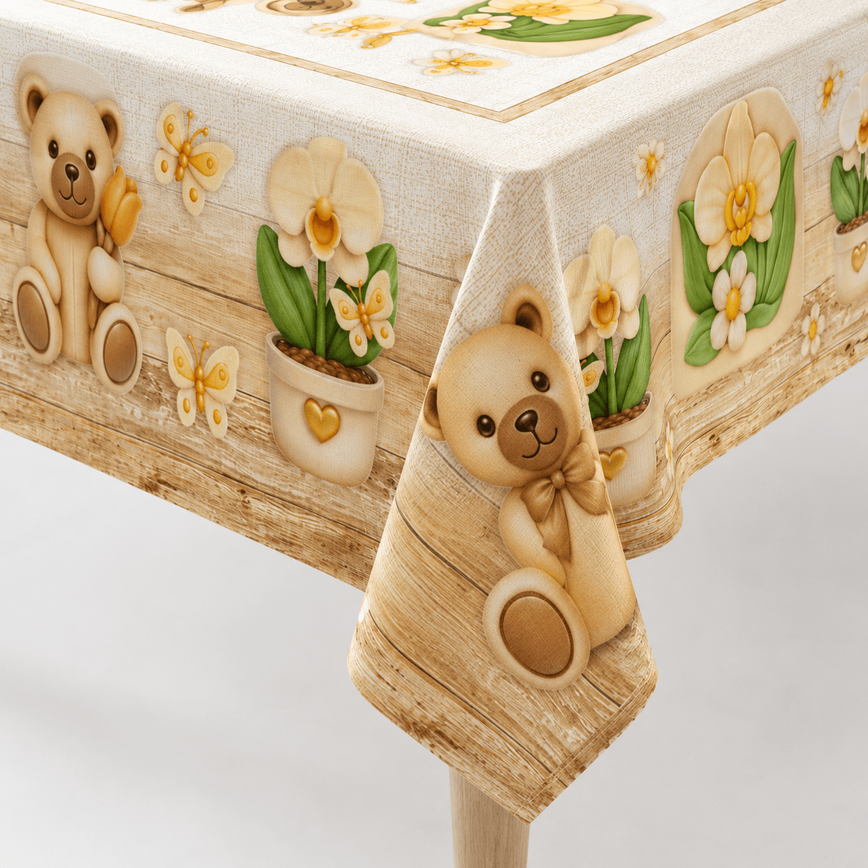 TEMU Tablecloth With Teddy , Seats 6 (150x180cm) / Seats 12 (150x240cm)