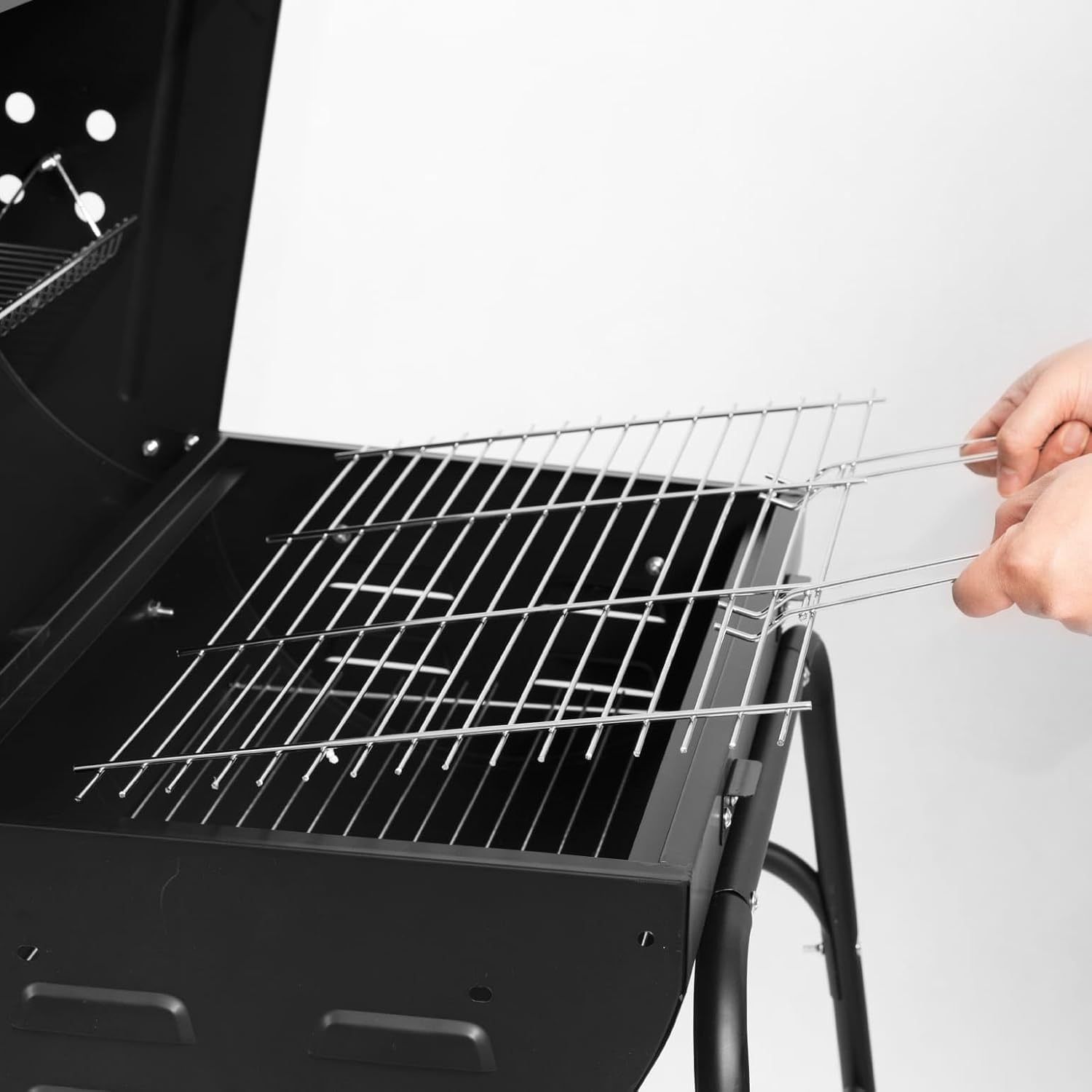 Charcoal BBQ Grill & Smoker, Portable Barrel Barbecue