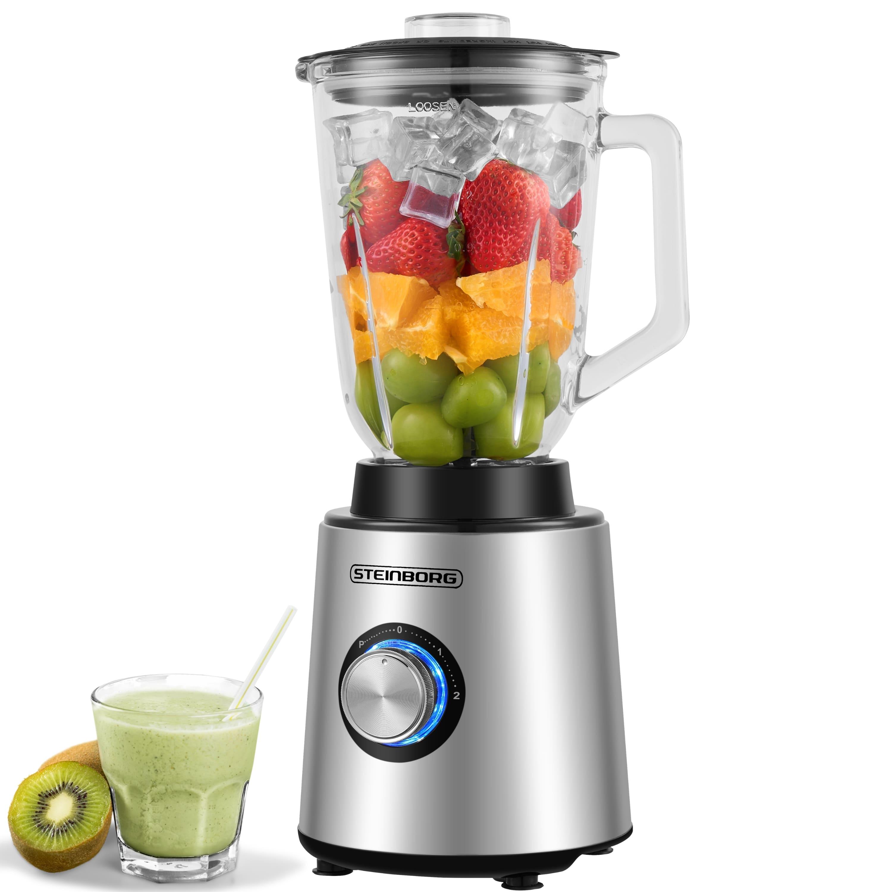 Image of Stand Mixer 1.5l Glass - 1000w Mixer With Stainless Steel Housing, 6 Stainless Steel , 2 + Function, Smoothie Mixer For Shakes, Soups And Ice