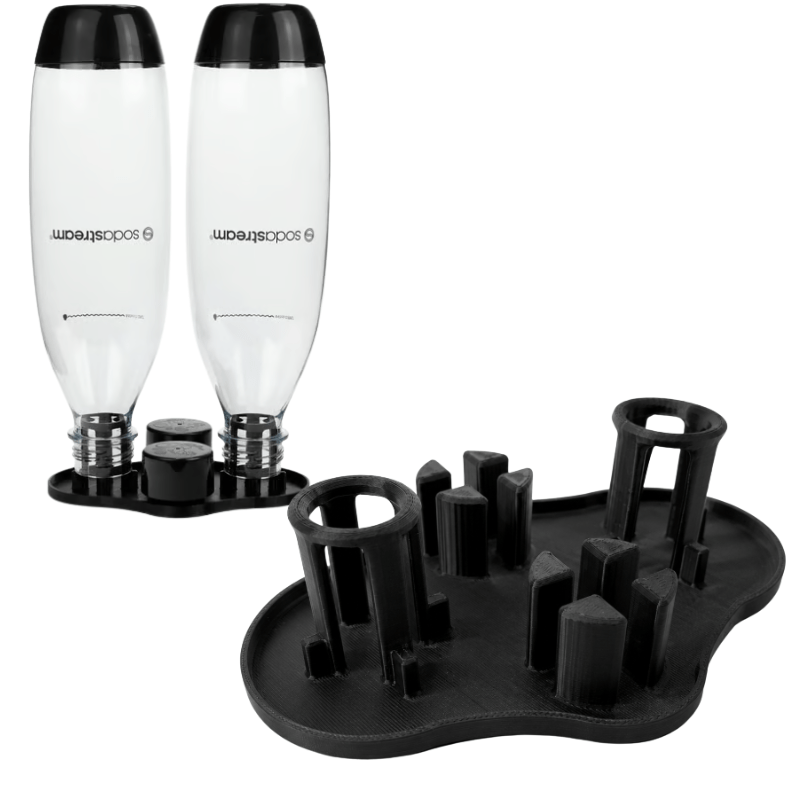 TEMU Plateau d'égouttage SodaStream pour 2 bouteilles, support de cuisine noir en matériau PETG, présentoir de séchage et de rangement, organisateur