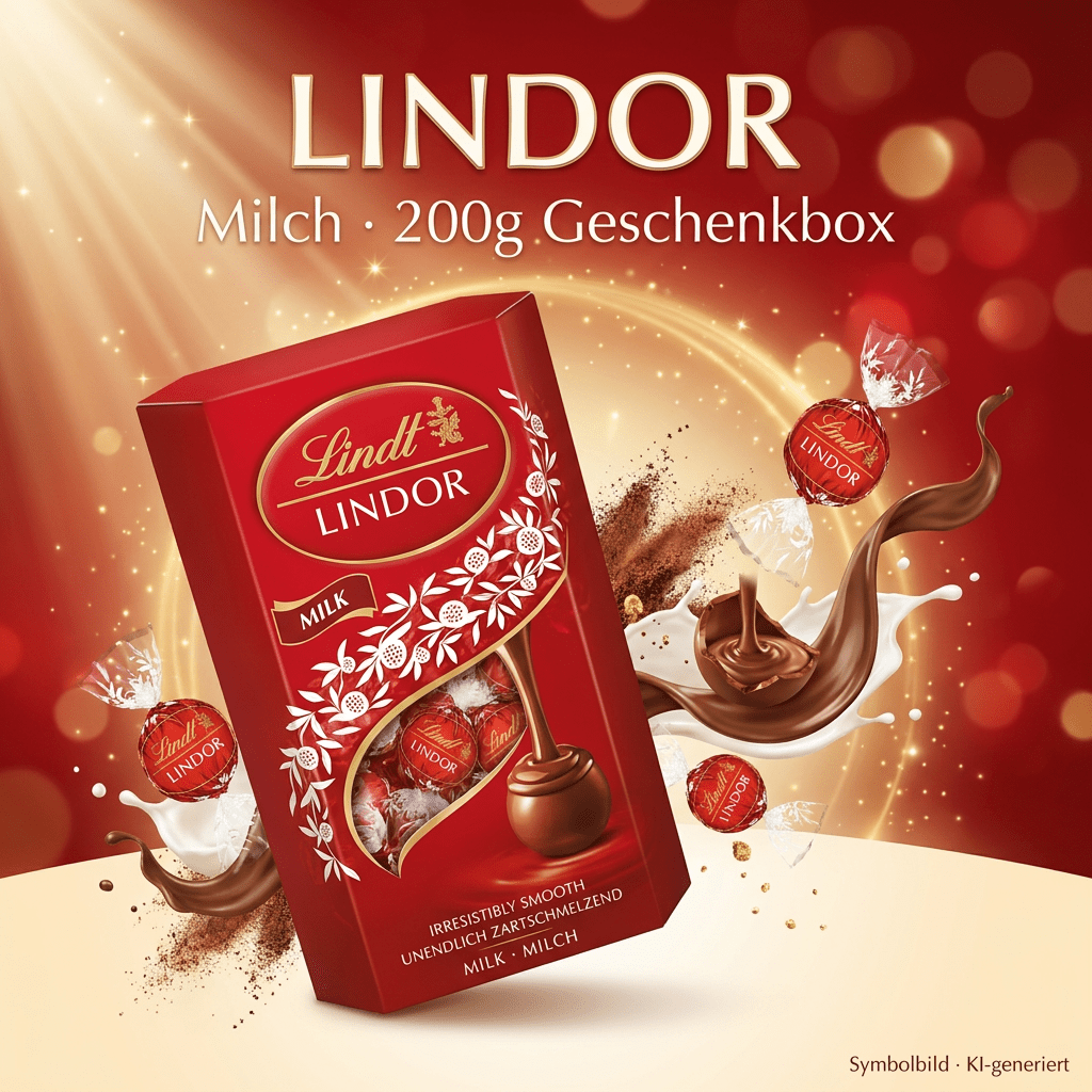 Image of Lindt - Lindor Milk Chocolate Truffles - Milk Chocolate With Melting 44% Filling Gift Box - Milk Whole Milk - 200g