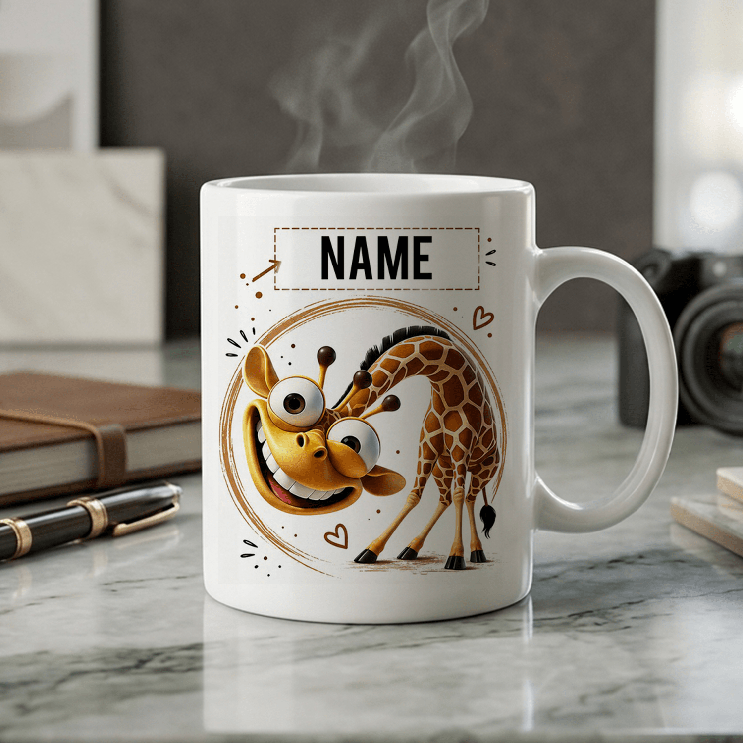 Personalised Custom Name Mug Giraffe Lover Coffee Cup