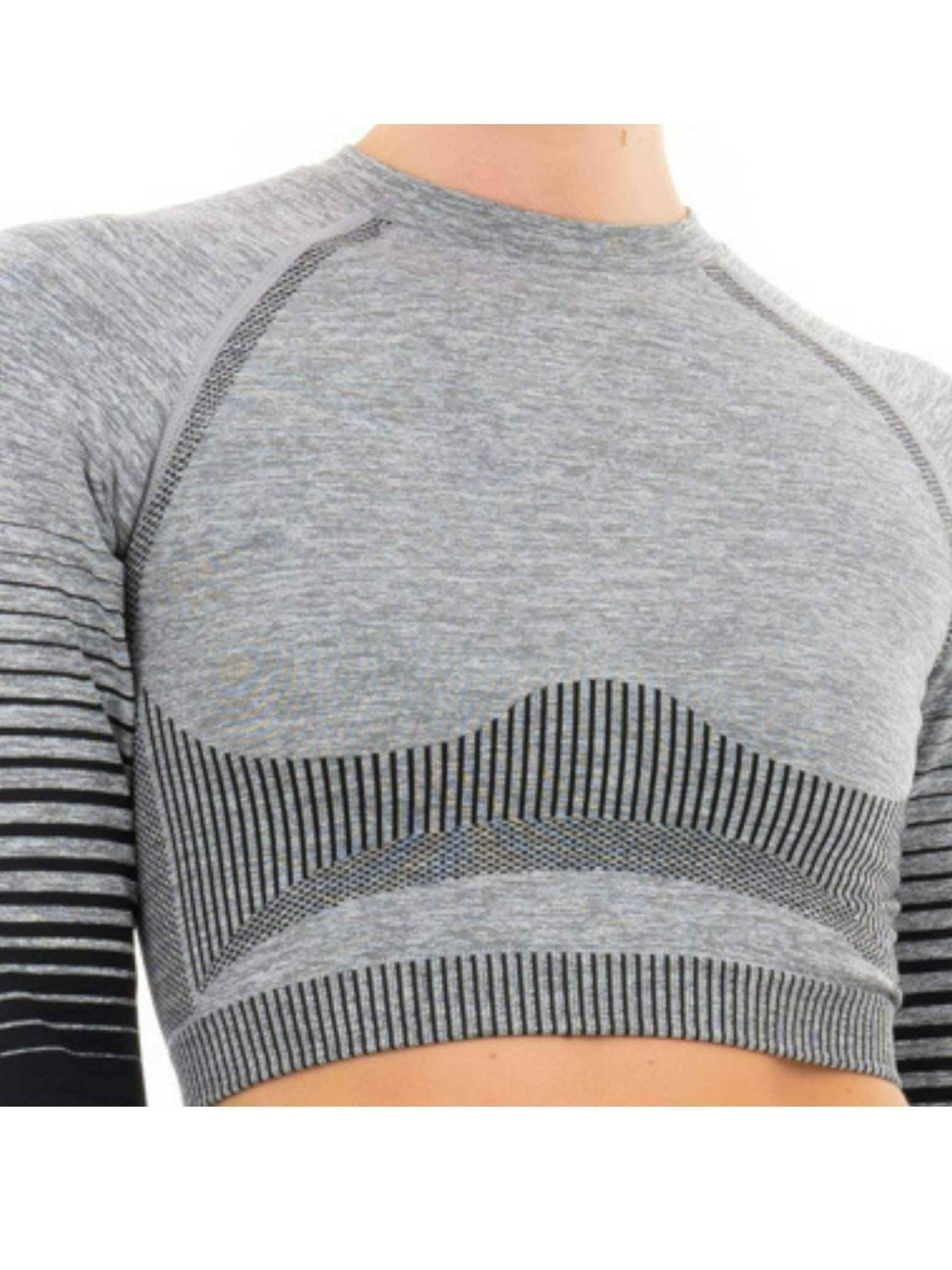 Women's Gradient Long Sleeve Crop Top