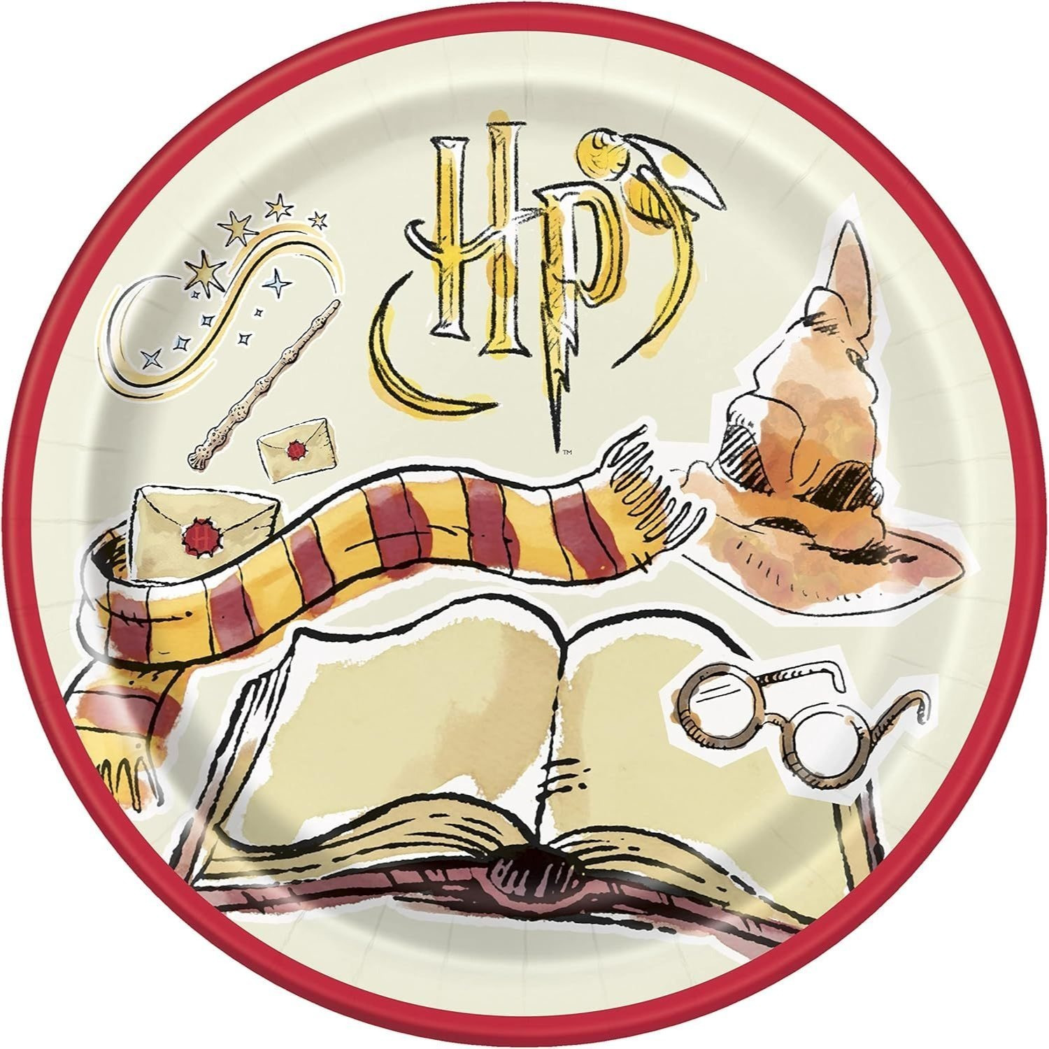 TEMU Harry Potter Party Plates – Pack Of 8 | 23cm Disposable Paper Plates | Kids Birthday Party Tableware