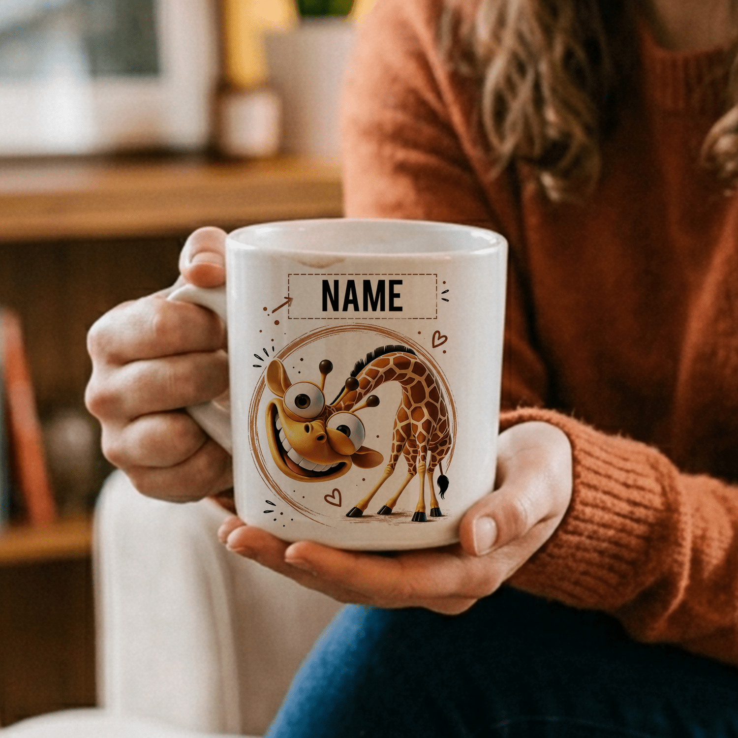 Personalised Custom Name Mug Giraffe Lover Coffee Cup