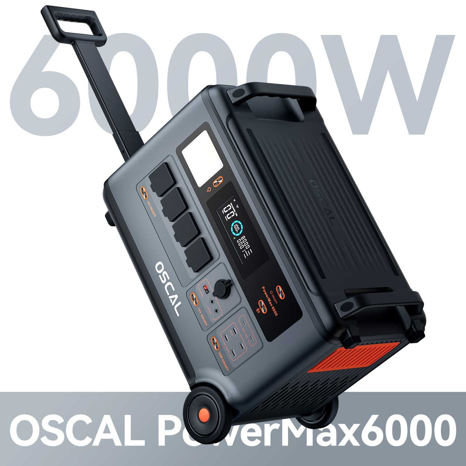 Image of Oscal 6000 Portable Power Station 6000w ( 7200w), 3600wh Lifepo4 Expandable Solar Generator With 1.96h Full Charge, 5ms Ups, /ac Split Phase Voltage For Home Emergency