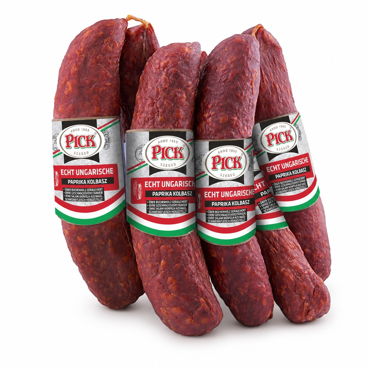 Image of Original Hungarian Paprika-kolbasz Pairs – Hearty Salami Specialty With Piquant Note – Traditionally Smoked For Snack & Breakfast – 1kg Package