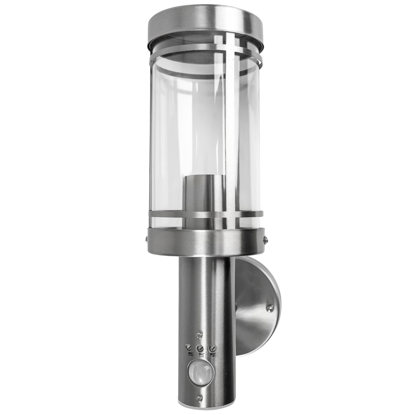 TEMU Wall Lamp With Motion Sensor Stainless Steel, 1x E27 Socket, Round Wall Lamp Outdoor Courtyard Entrance 360° Pir Automatic Garden Lamp Courtyard