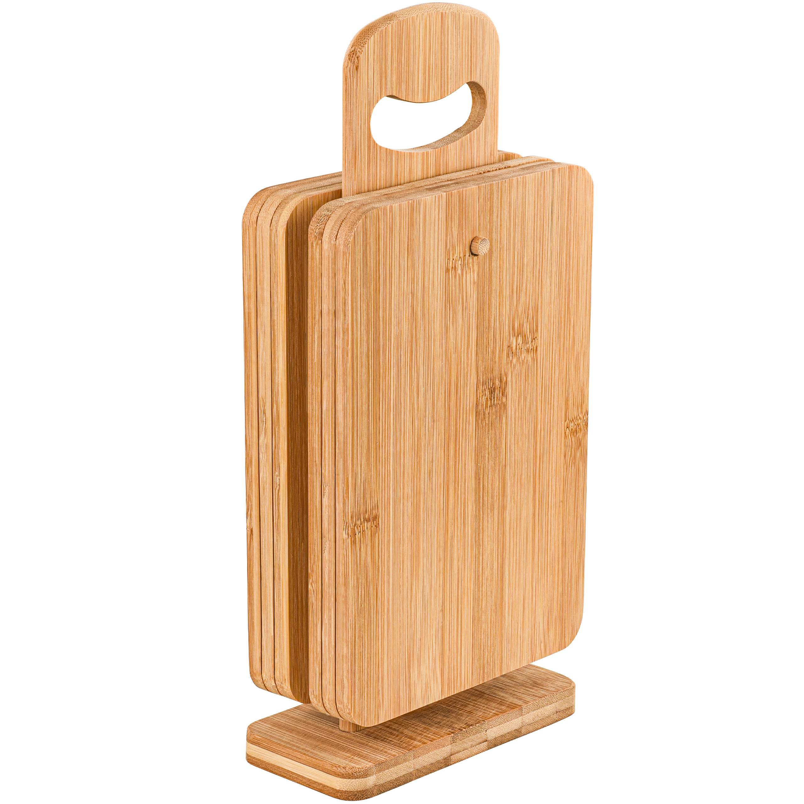 TEMU Frühstücksbrettchen aus Bambus Holz mit Ständer 22x14x0,8cm - 6 oder 12 Stück Frühstücksbrett Holzbrettchen Brettchen Frühstücksbrett Holzbrett