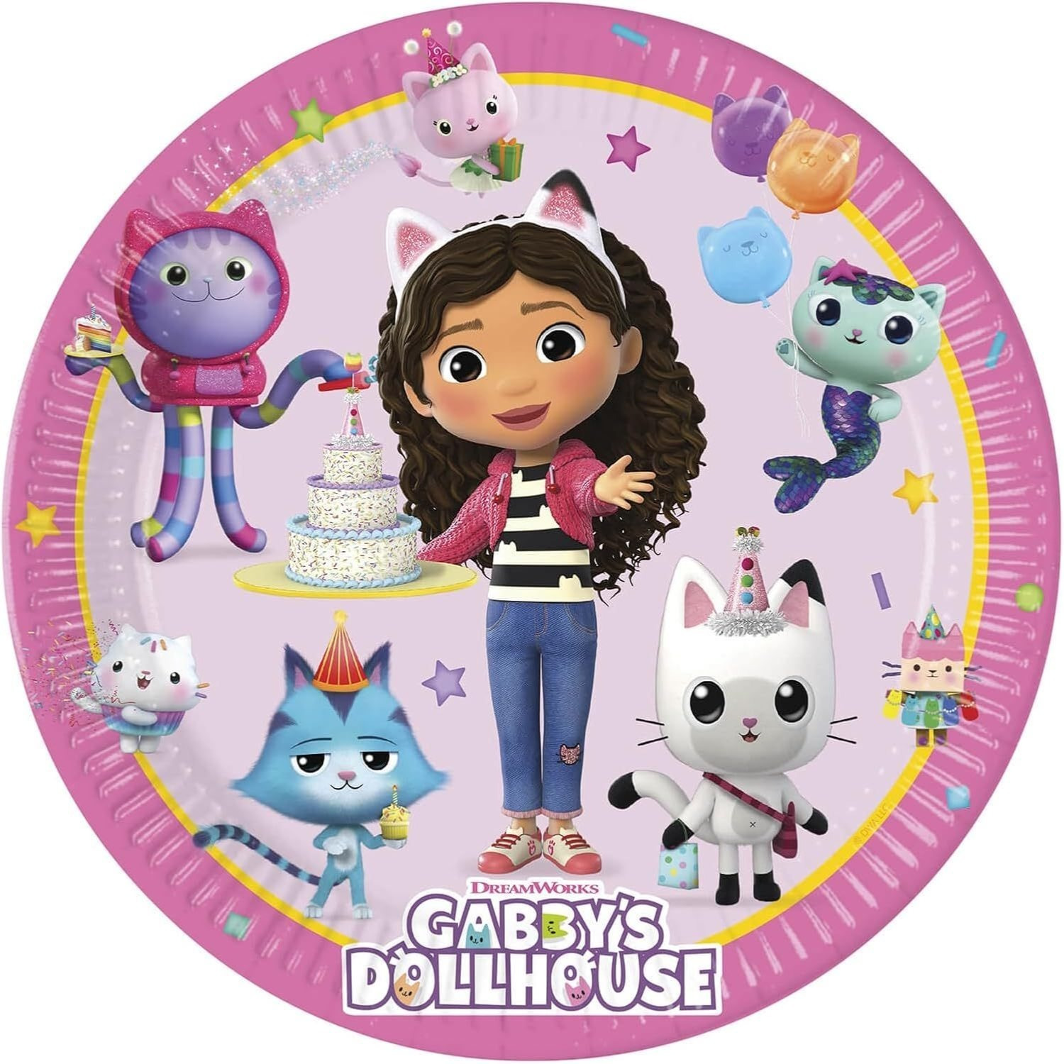 TEMU 's Dollhouse Party Plates – Pack Of 8 | 23cm Disposable Paper Plates | Kids Birthday Party Tableware