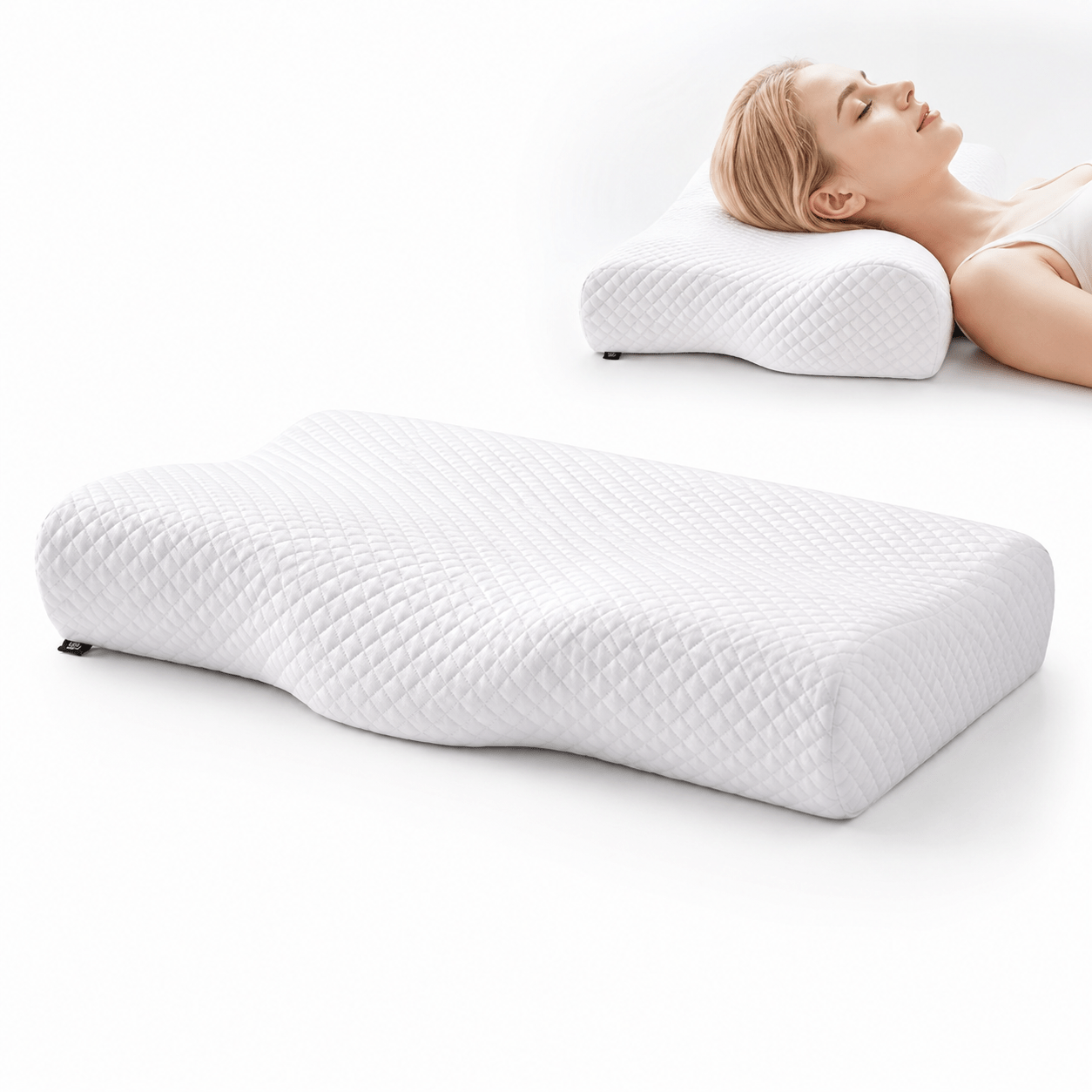 Orthopedic Luxurious Hotel Pillow Neck Support Pillow 60x38x12/8 Cm – Memory Foam Head Pillow With Ergonomic , Breathable & Pressure-