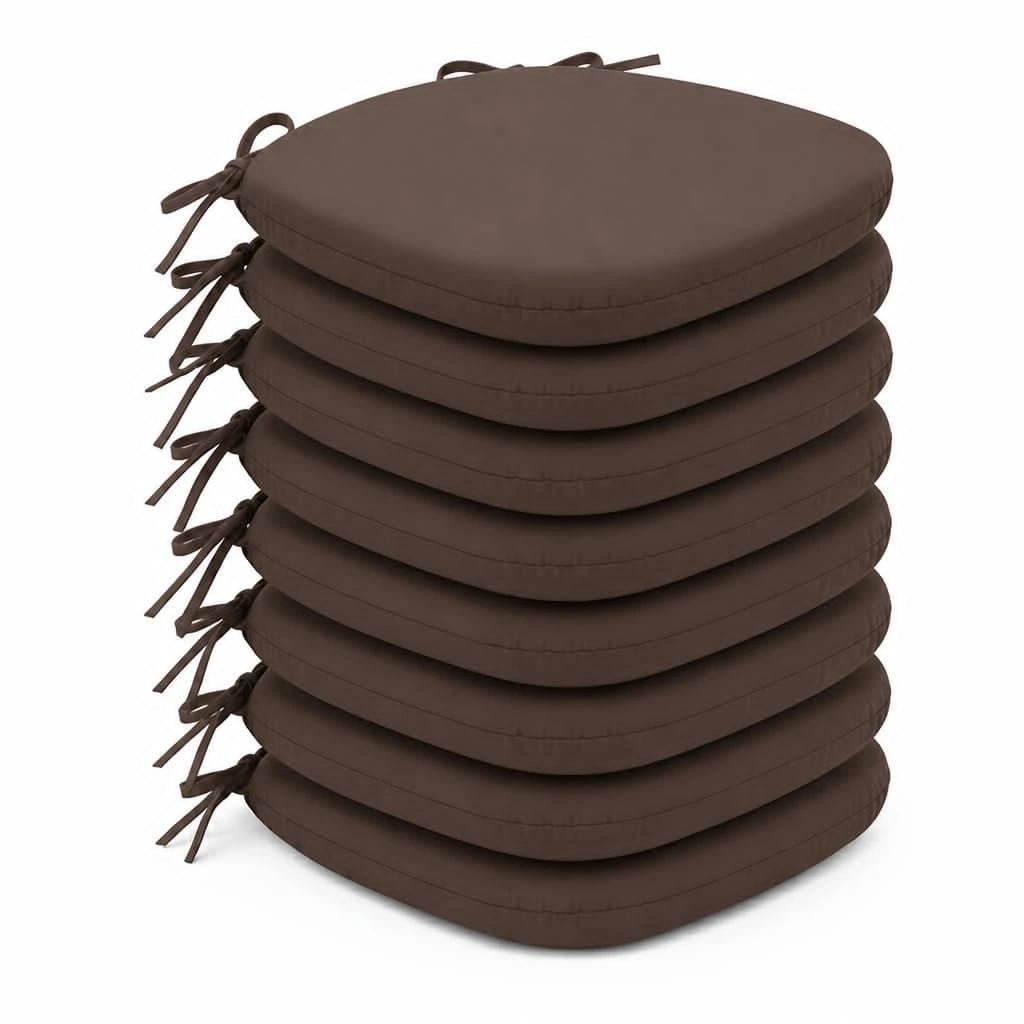 Image of Seat Cushion Set, 36x37 Cm, 8-piece, Jersey, Dark Brown