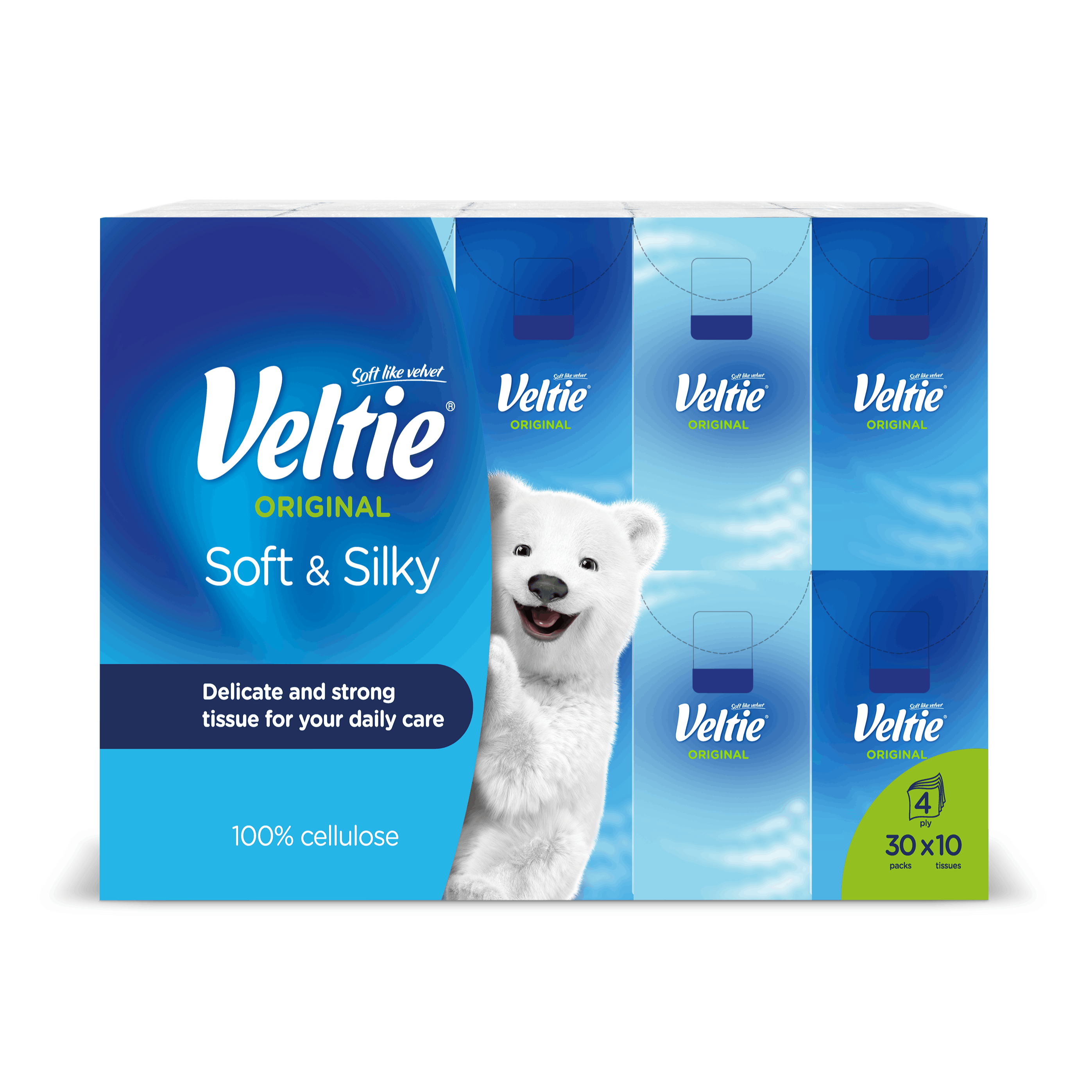 Image of 30-pack Of Facial Tissues, Paper Handkerchiefs, 30x10=300 Sheets, High-quality Single-sheet Facial Tissues, Disposable Napkins For Home & Restaurant, From Veltie