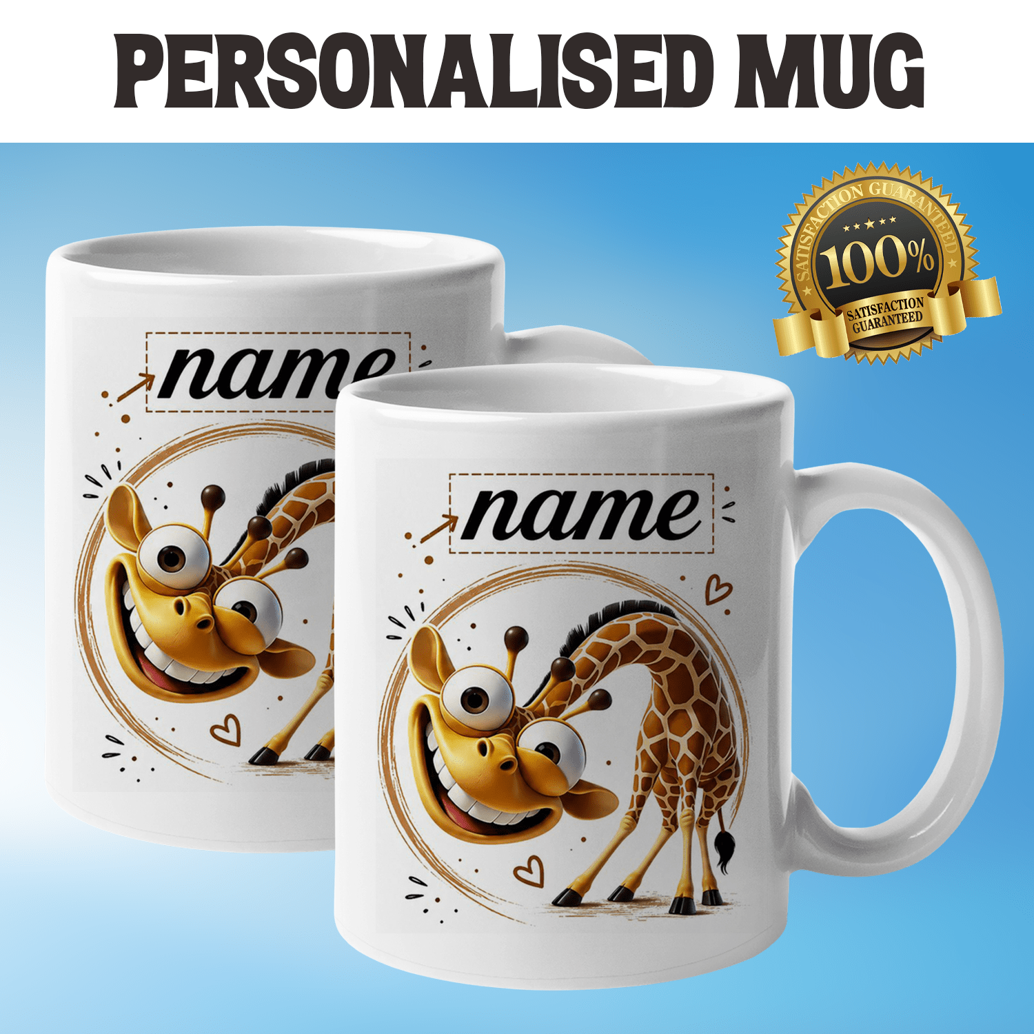 Personalised Custom Name Mug Giraffe Lover Coffee Cup