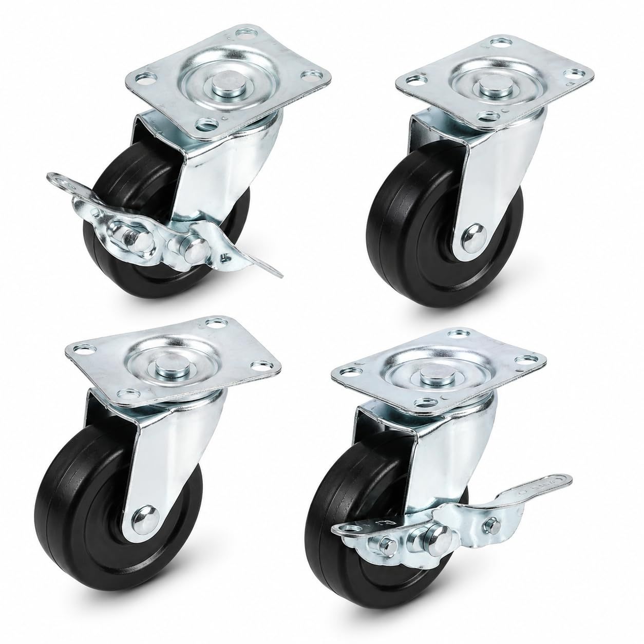 TEMU Tk 4x Heavy-duty Casters With Brake, Load Capacity Up To 400 Kg - Swivel Transport Casters - Casters With Brakes - Furniture Casters
