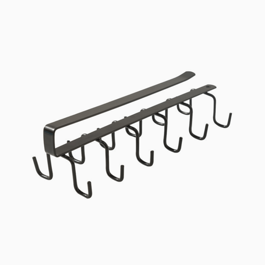 Double-row Cup And Plate Storage Hooks, Shelf-mounted Cup Holder, Kitchen Utensil Tie, Belt, Scarf Hanging Rack, Shelf-mounted Support For Books, Wardrobe