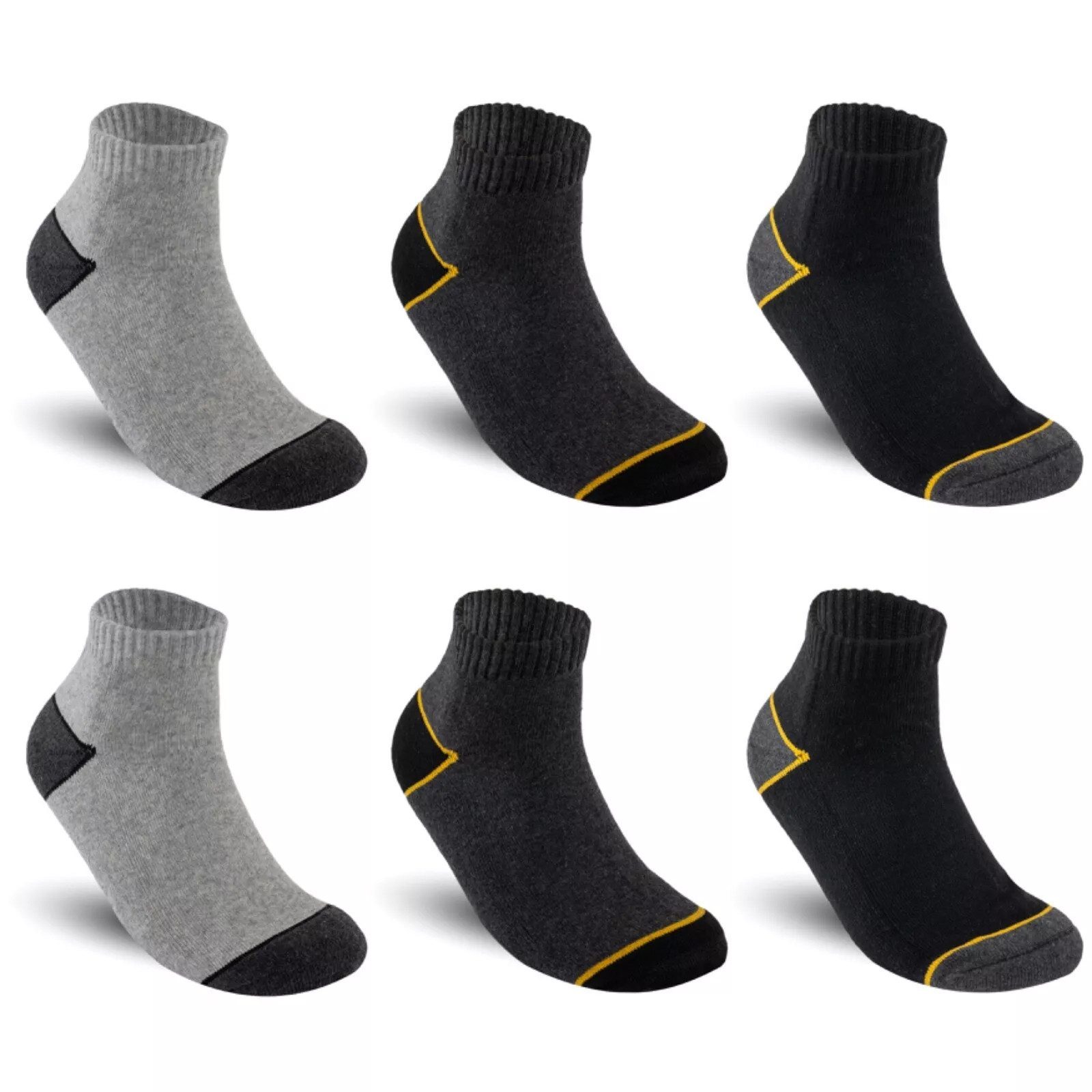 Men's Work Cotton Work Socks, 6 Pairs, Short Summer Mid-calf