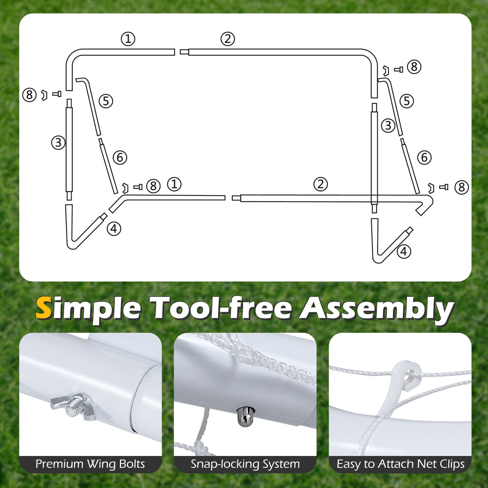 Portable Mini Soccer Goal System for Kids