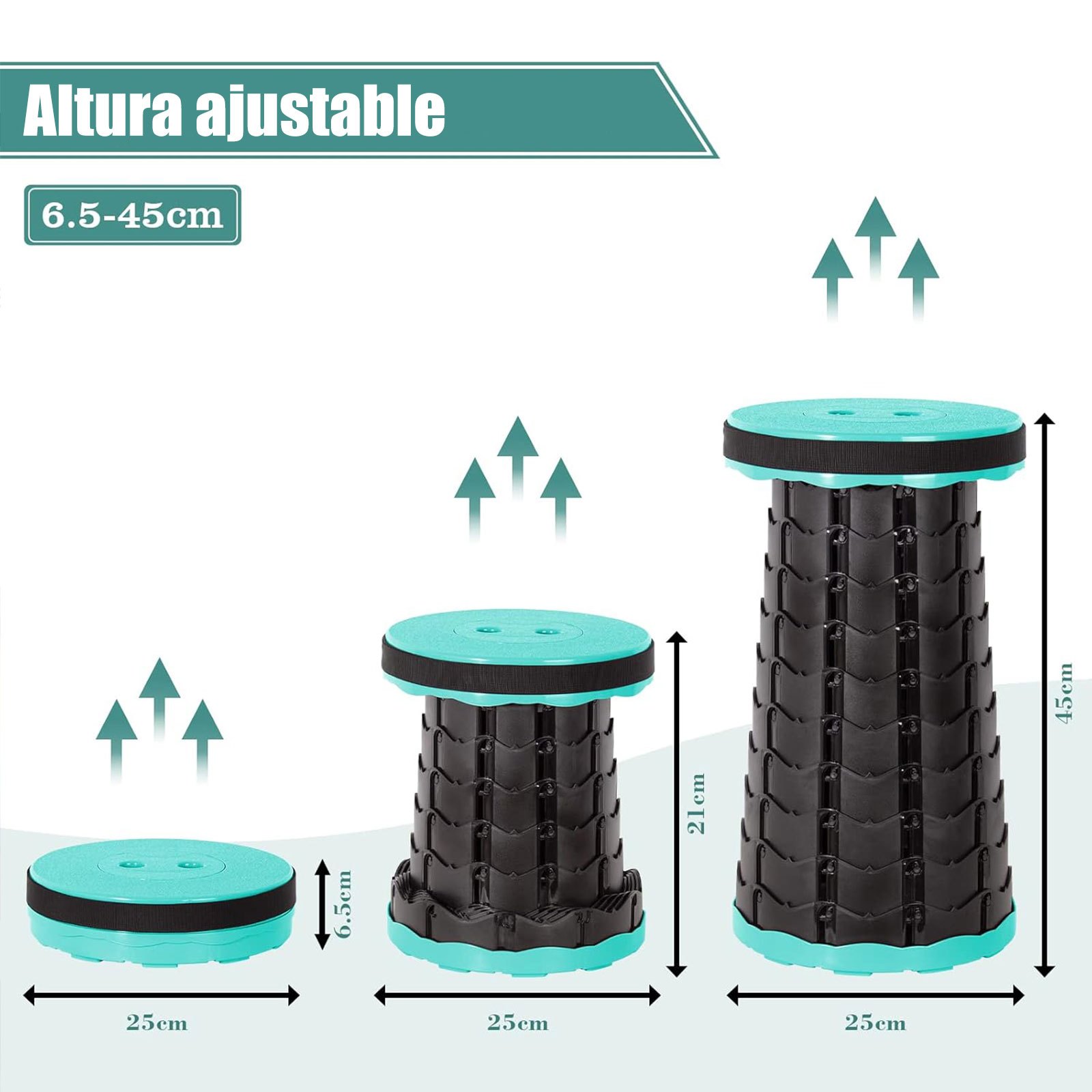 TEMU Silla y taburete plegables portátiles de resistencia - Diseño compacto y , taburete plegable multifuncional ajustable para camping, pesca,