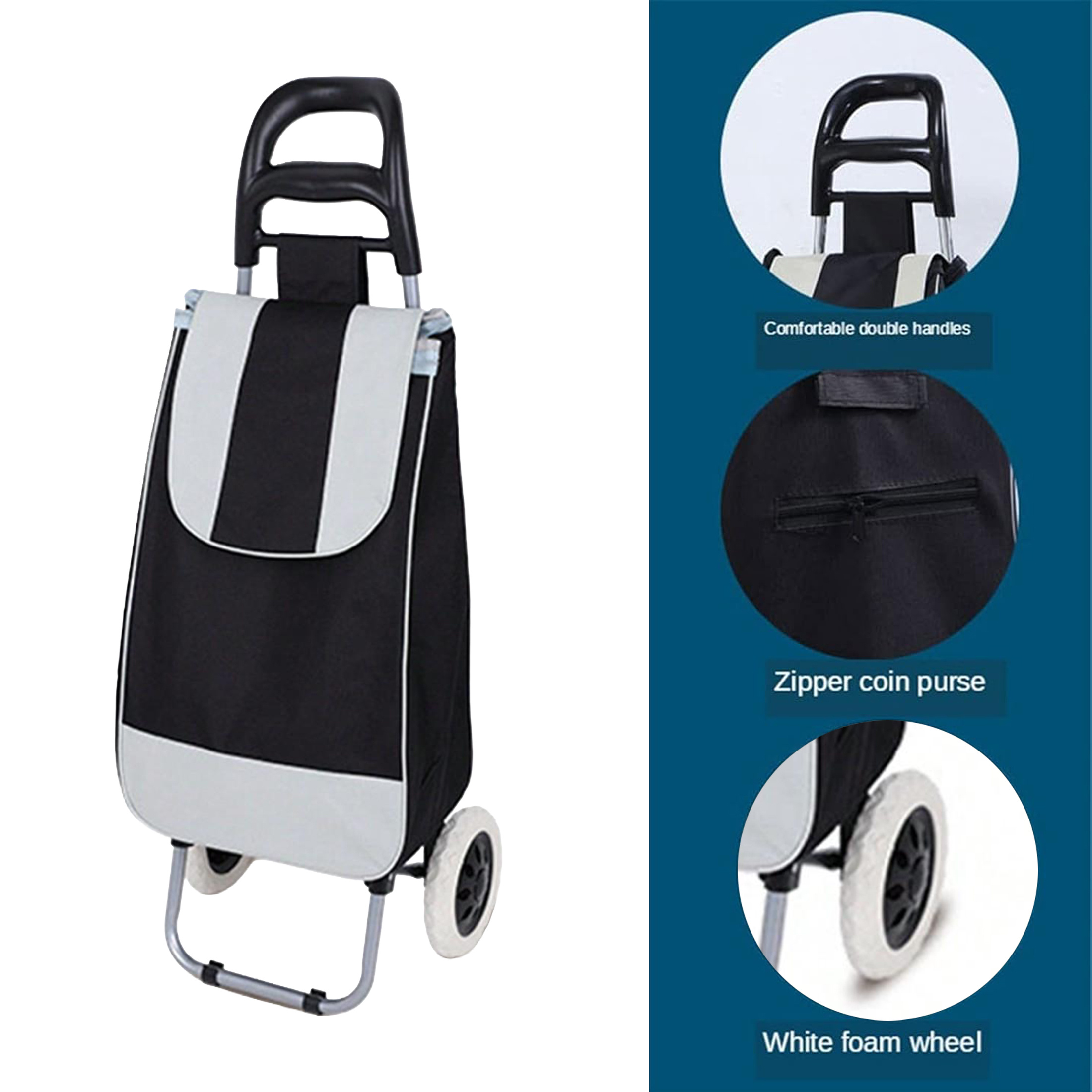 Lager Lightweight Shopping Cart With - Heavy-duty Grocery Cart, Multipurpose Cart, Pullable Travel Luggage Bag, Foldable Shopping Cart Grocery Bag, Easy To Store