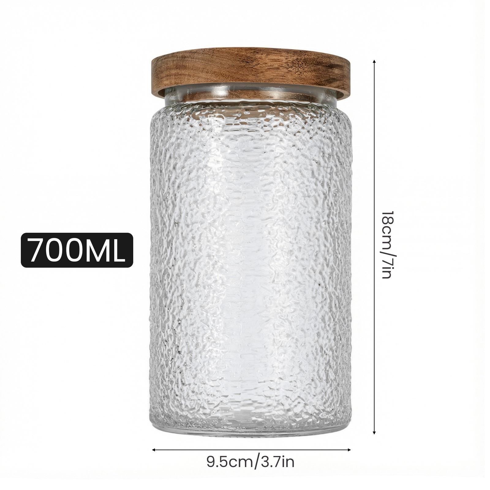 4-Pack 700ml Glass Jars with Airtight Lids