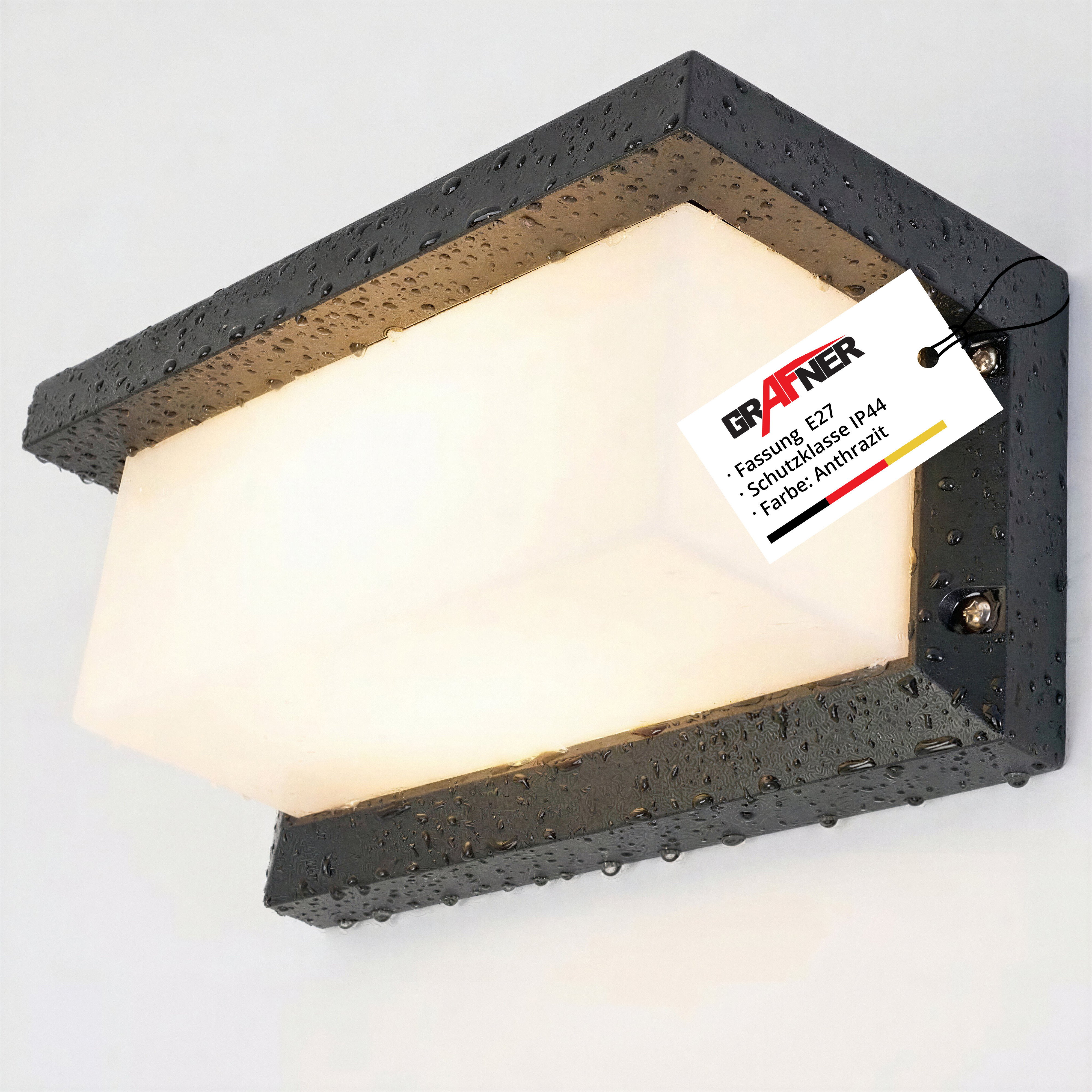 Image of E27 Socket Wall Lamp, Square Aluminum Wall Light, Light, Outdoor Wall Lamp For Courtyard, Driveway, Garden, Black Light Beam, Driveway Outdoor Lighting, House Wall Light - Bulb Not Included