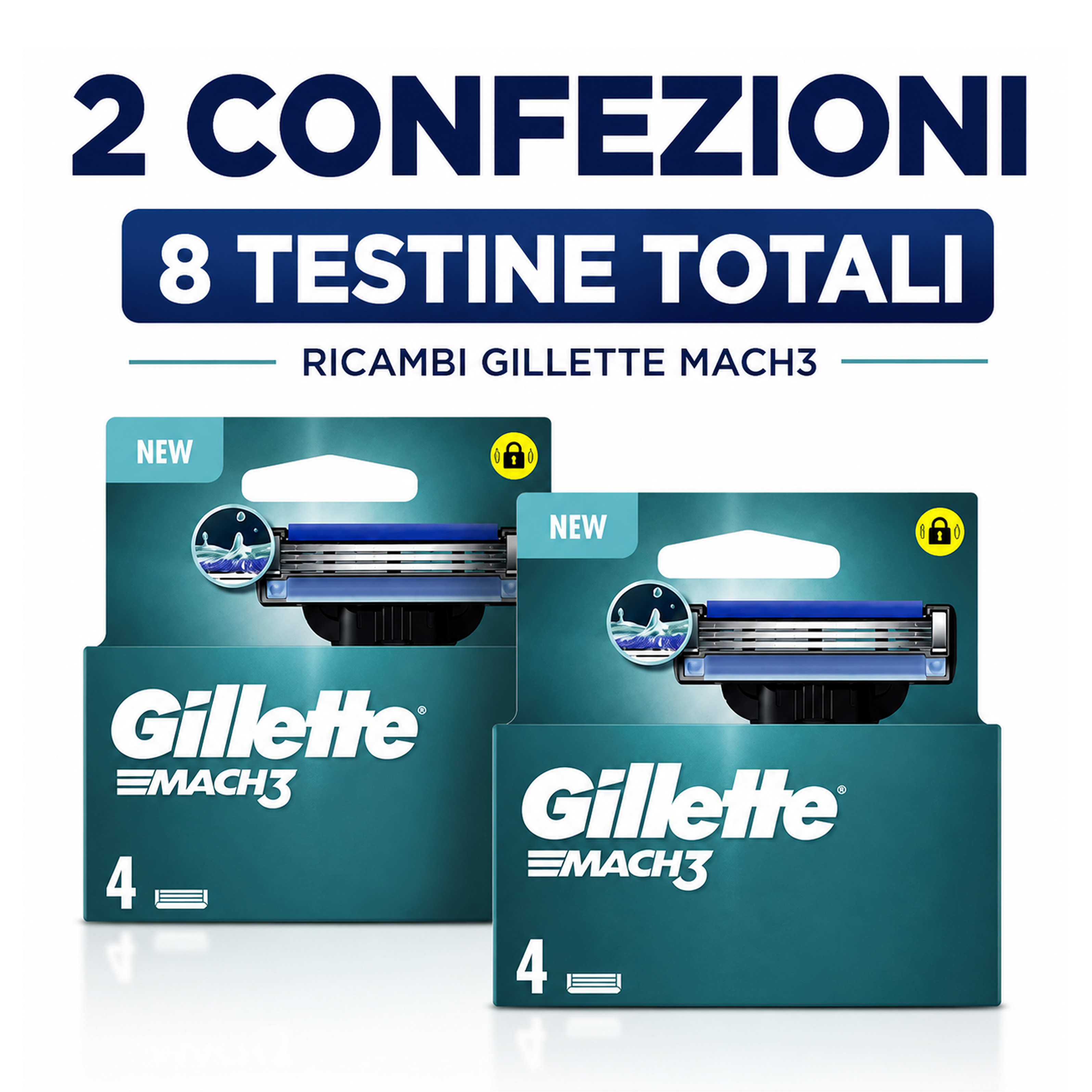 TEMU Pacco Gillette Mach3 Base di Ricambio per Rasoio Barba, con Striscia Lubrificante e Microalette �� Compatibili Mach3, e Confortevole