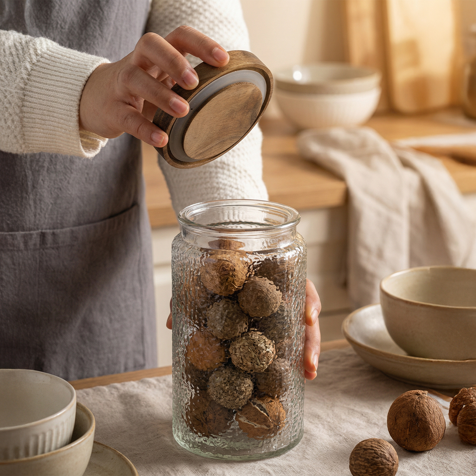 4-Pack 700ml Glass Jars with Airtight Lids