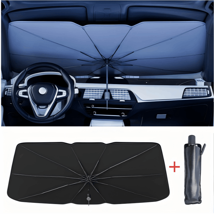 TEMU 1 pza. Parasol para coche, ajuste universal, fácil de instalar y plegable, acero inoxidable, adecuado para sedanes, SUV y camiones, protección