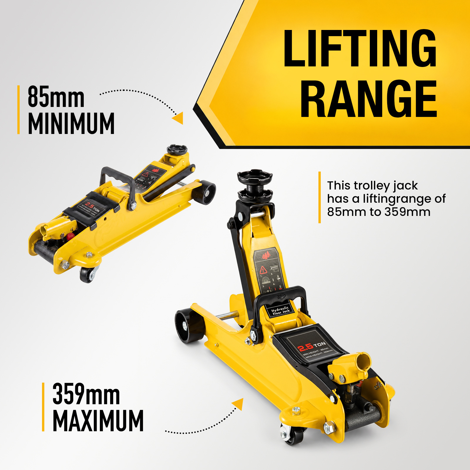 2.5 Ton Hydraulic Low Profile Floor Jack Heavy Duty Trolley Jack