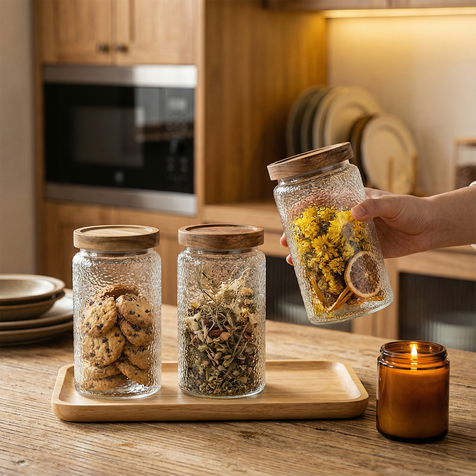 4-Pack 700ml Glass Jars with Airtight Lids