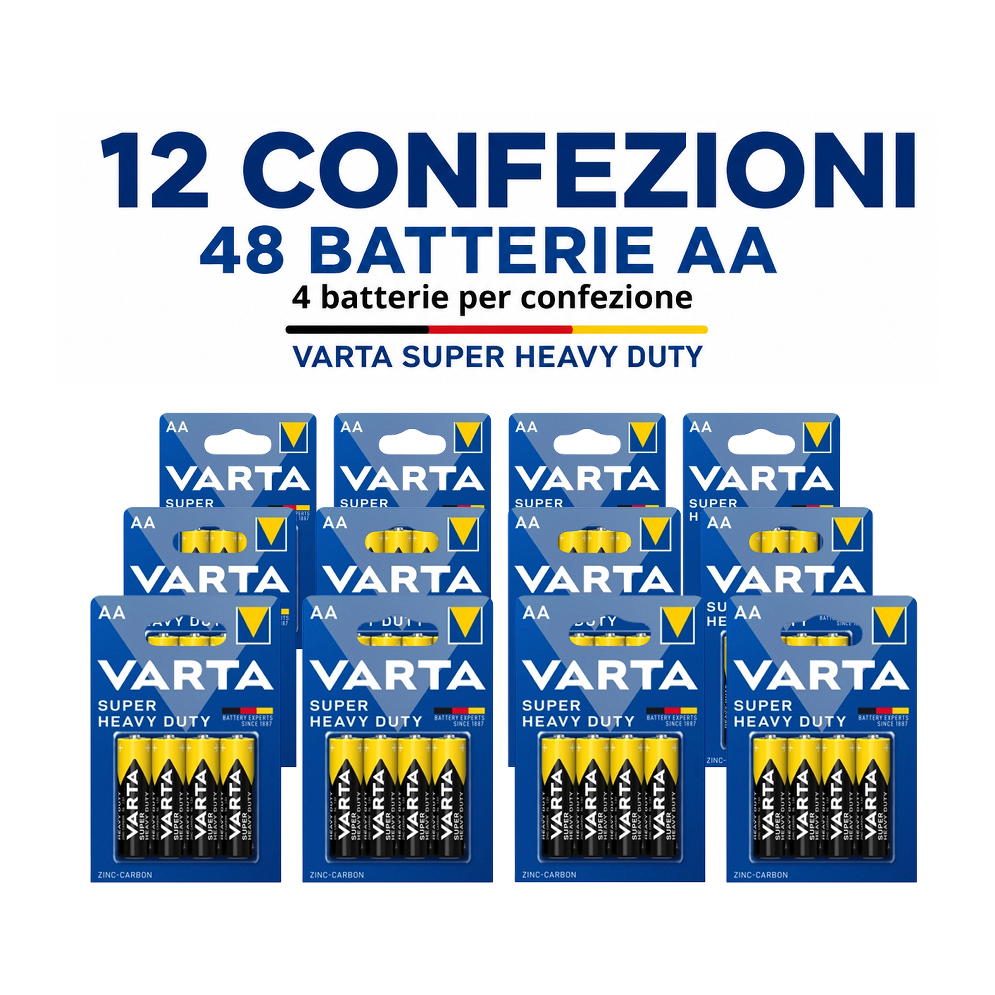 TEMU Pack Of Varta Duty -carbon 1.5v R6 Aa Batteries For Remote Controls Watches Alarms