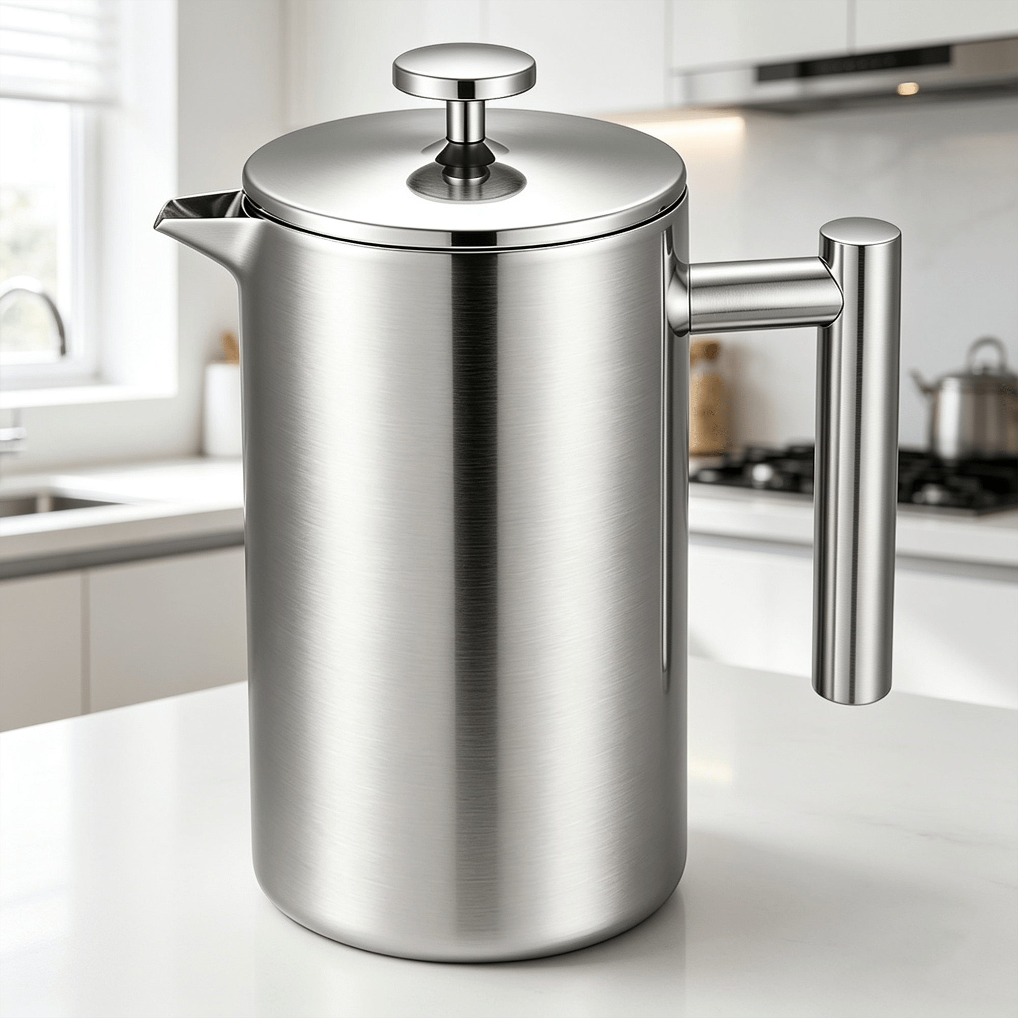 TEMU 1000ml French Press Stainless Steel Coffee Tea Filter Maker Plunger Pitcher Tool