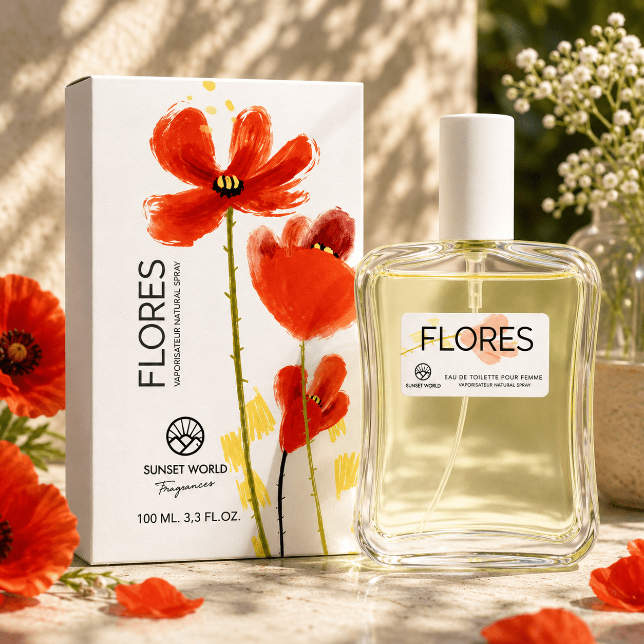 Image of Everlyx - Flores By Eau De Toilette 100ml. Amber Floral Fragrance With Notes Of Rose, Blackcurrant, And , Combined With Jasmine And Violet On A Base Of Vanilla, , And Incense