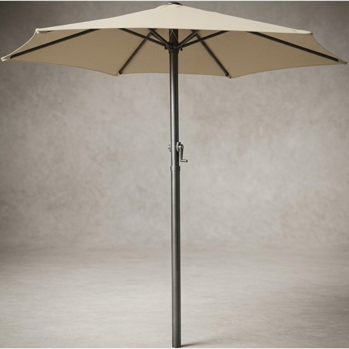 Balcony Sun Umbrella 200cm Uv Protection 80+ With Protective Cover, Crank Beach Umbrella, Tiltable, Water-resistant, Aluminum, Wind Vent, Garden Umbrella