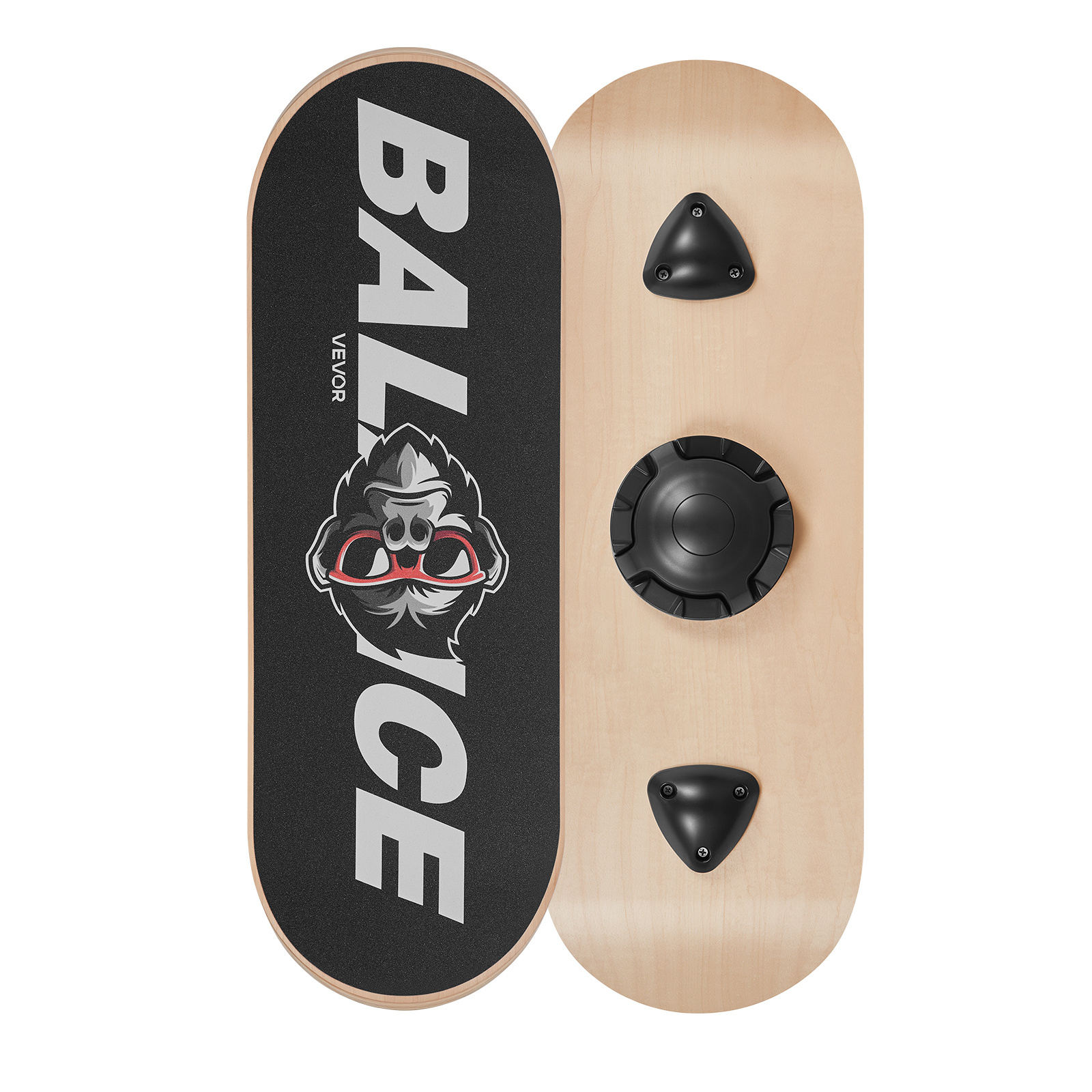TEMU per VEVOR, Wobble Board Trainer per Adulti con Base Regolabile a 3 Livelli, Attrezzatura Premium in Legno per Allenamento dell', Superficie per