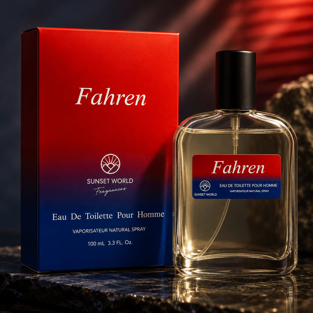 Image of Everlyx - Fahren By Eau De Toilette 100ml. Oriental Fougère Fragrance With Notes Of And , Combined With , Flowers, And Pepper On A Base Of Sandalwood, Vanilla, Musk, And Amber.
