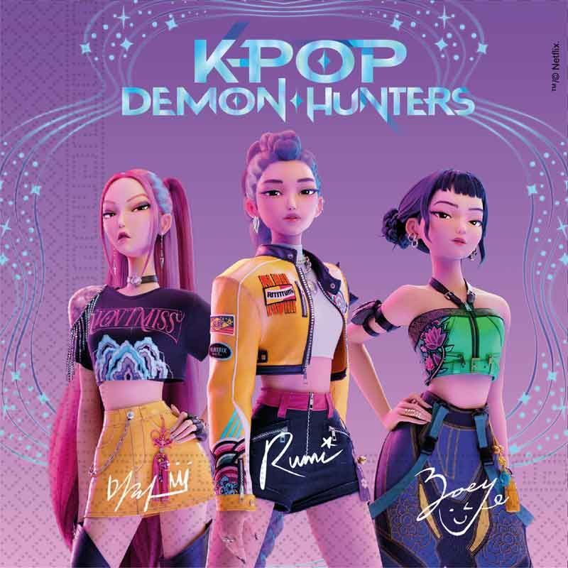 TEMU Kpop Demon Hunters Party Napkins Pack Of 20 – Kpop Demon Hunters Birthday Party Paper Napkins, Tableware For Parties & Celebrations