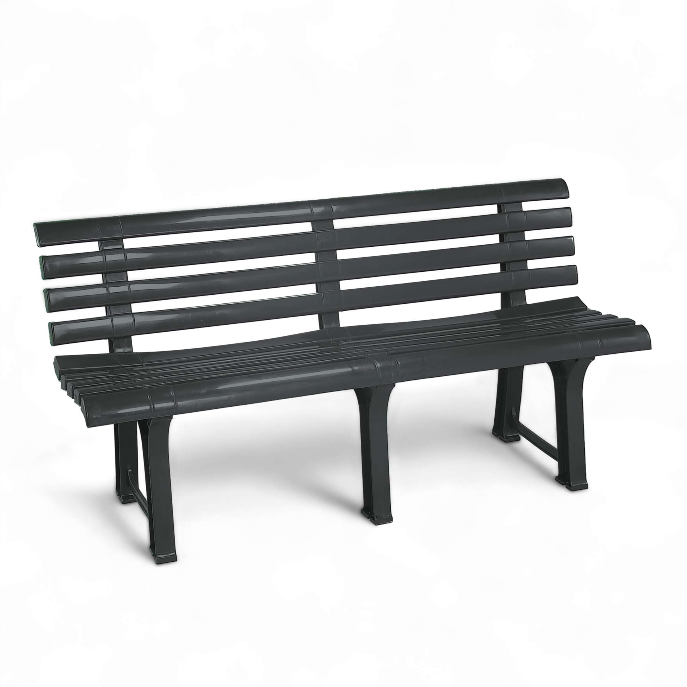 Image of Plastic Garden Bench 3-seater 145 X 74 Cm Weatherproof Garden Seat Bench 200 Kg Load Capacity