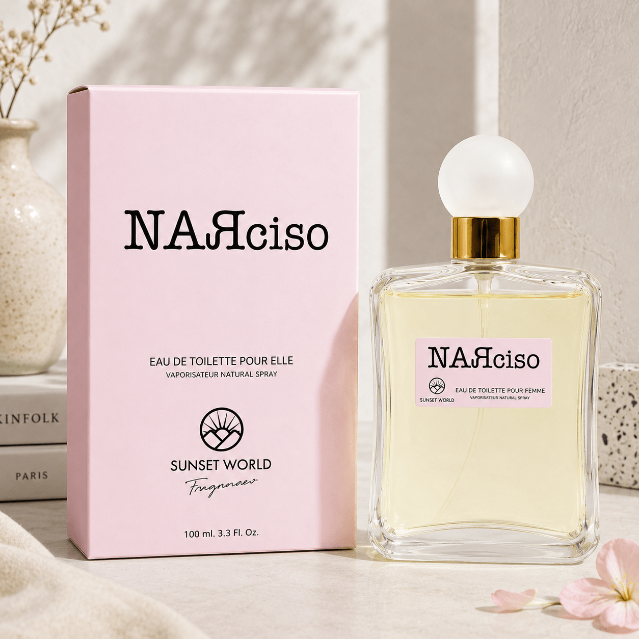 Image of Everlyx - Narciso For Women By Eau De Toilette 90ml. Floral Amber Fragrance With Notes Of Rose And Peach, Heart Of , And Base Of Patchouli, Sandalwood, And Vanilla.
