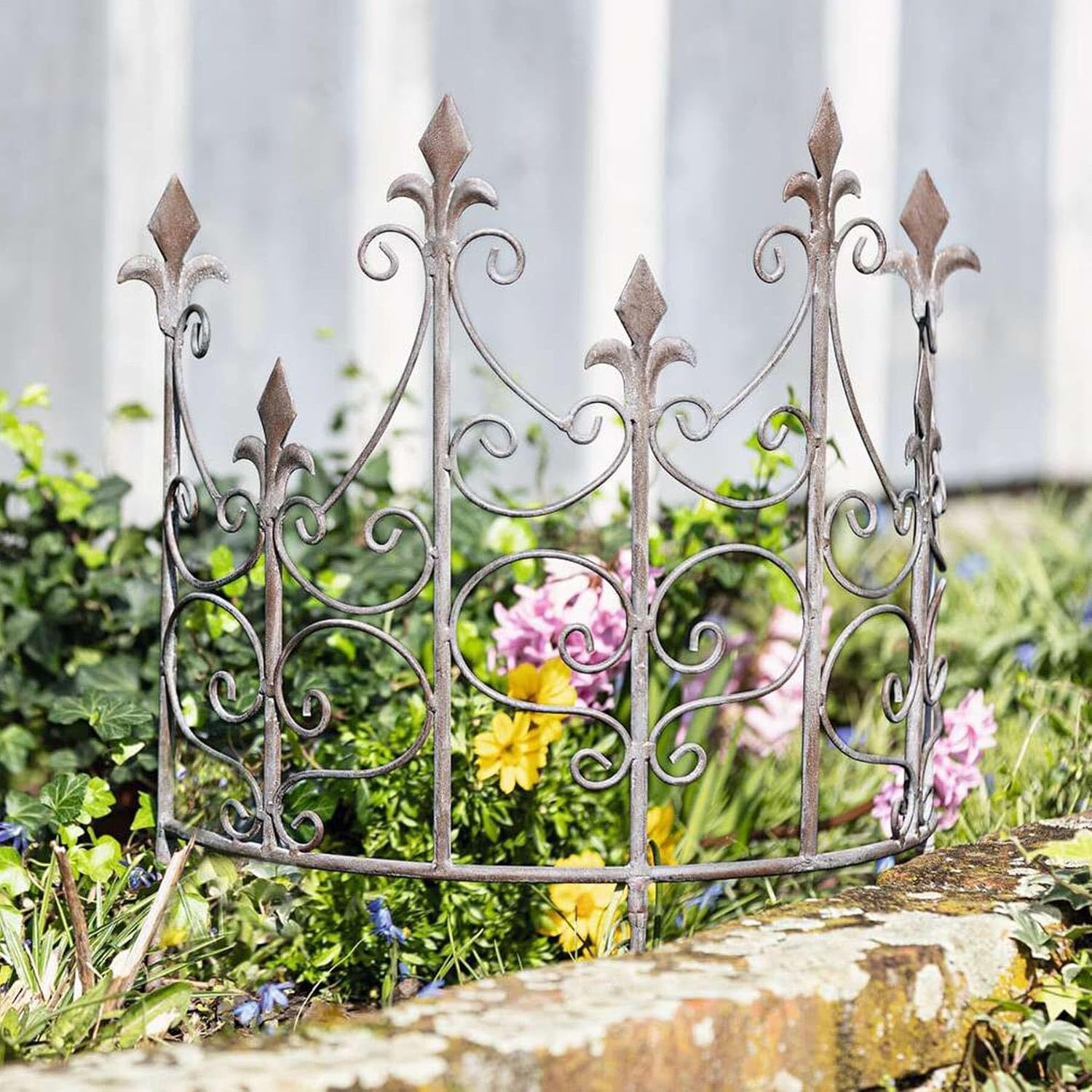 Plant Support "sword Lily" Semi-circular Stake, Metal Plant Holder, Grey, 45x19 Cm, Shrub Support