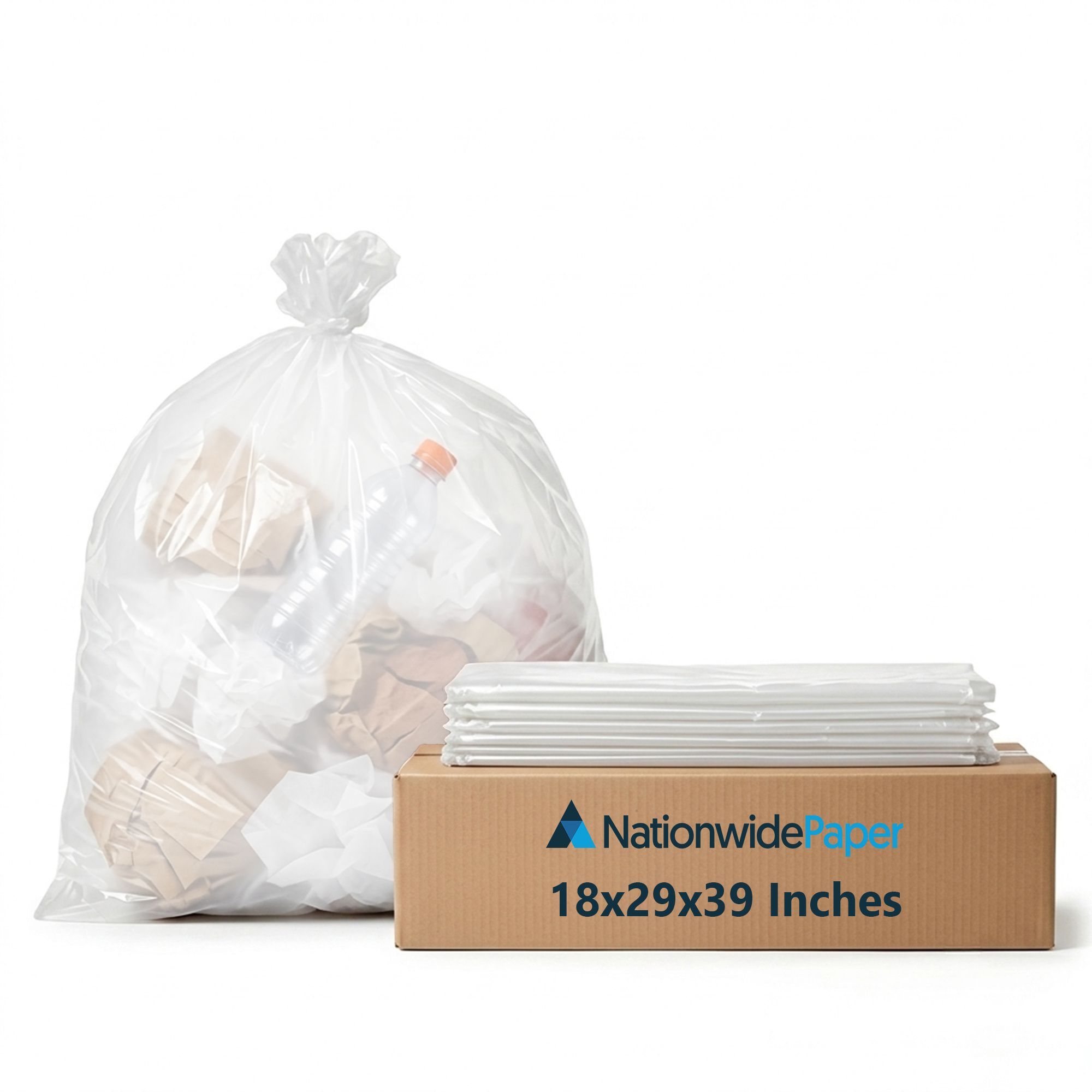 TEMU Paper 200 Heavy Duty Bin Bags Extra Strong, Leak-proof Sacks, Tear-resistant Garbage Liners For Commercial, Home & Outdoor Waste (18x29x39
