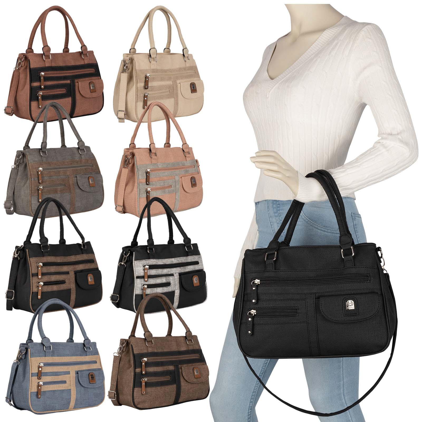 Ladies' Handbag Shoulder Bag Crossover Bag Leather Black Beige Grey Blue