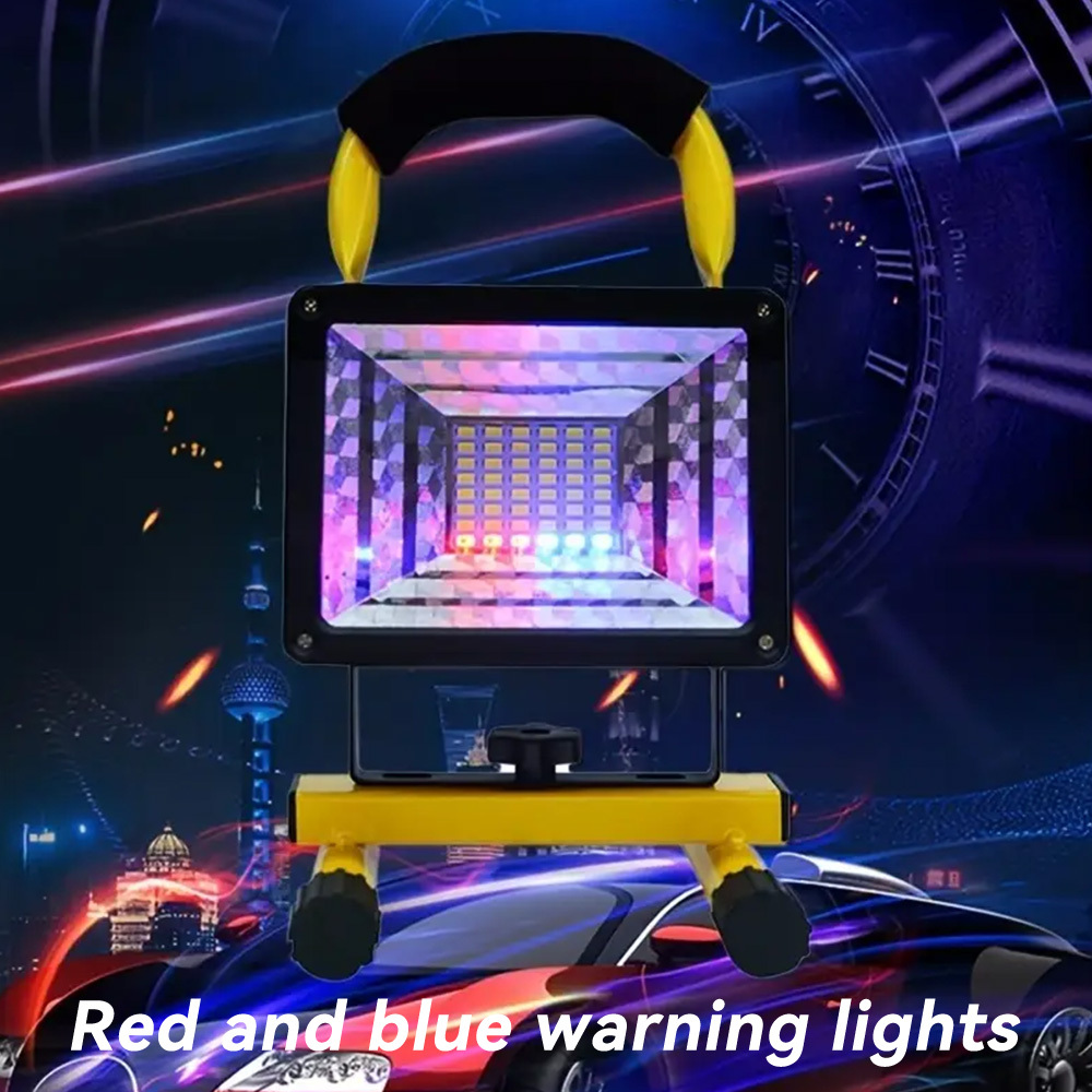 Bright 100w Led Flood Work Light, Rechargeable Portable Light With 4 & Power Bank, Usb Type-c Charging For Outdoor Camping Home Emergency