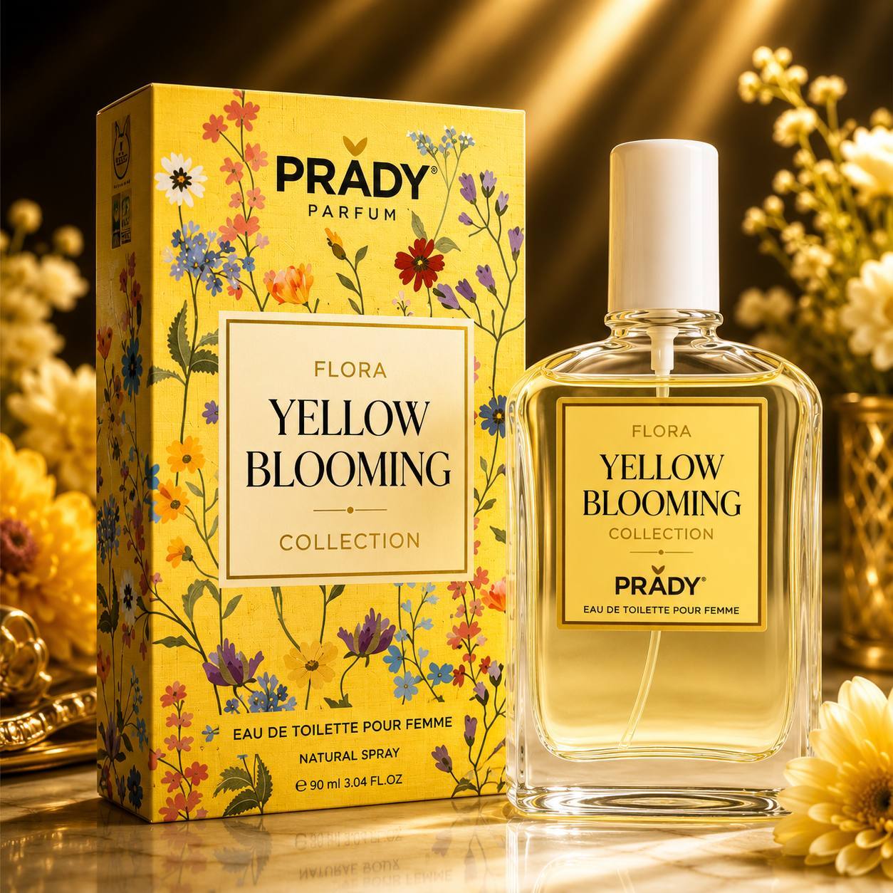 TEMU Perfume Mujer Yellow Blooming 90 ml – Floral Elegante, Larga Duración Ideal para Regalo