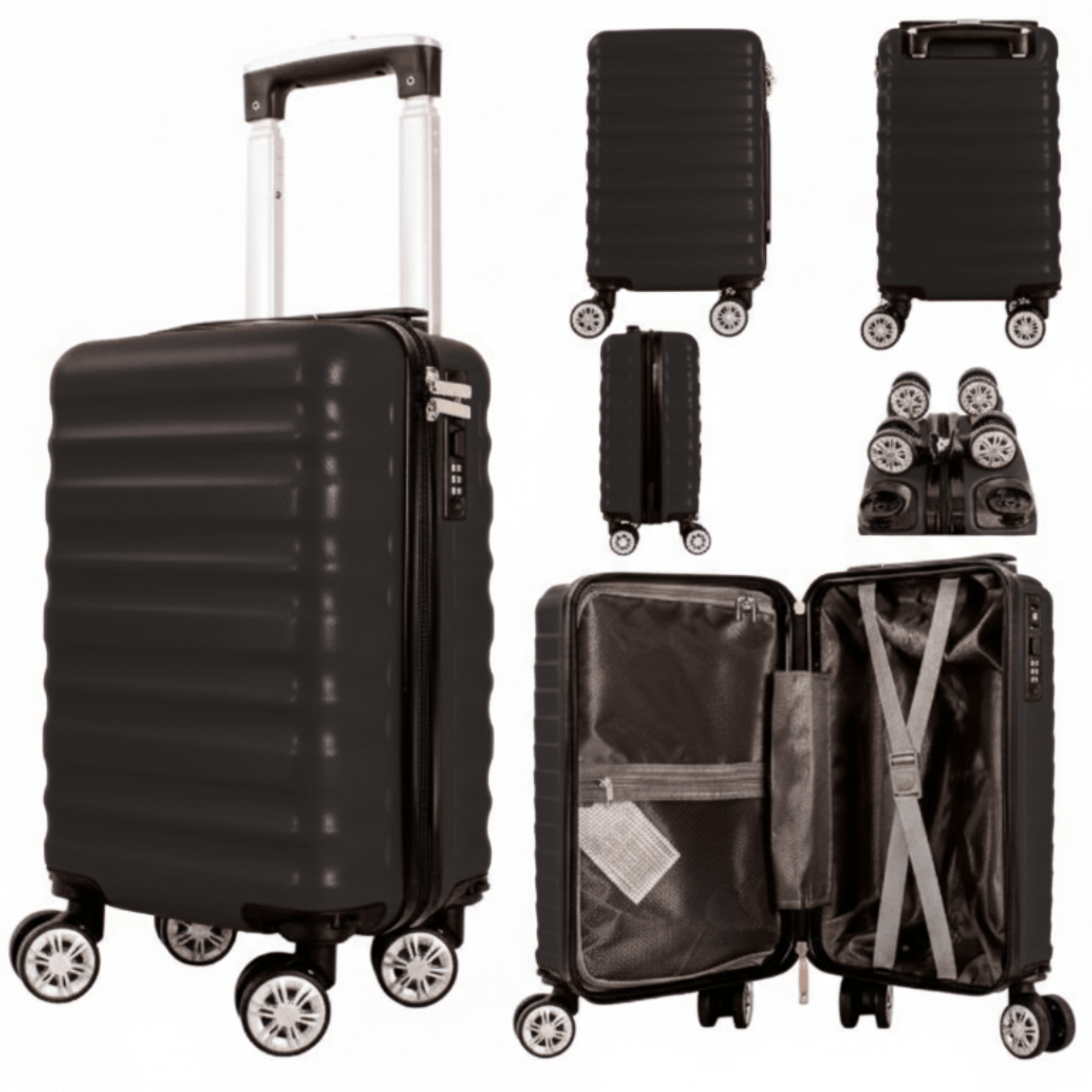 TEMU Underseat Cabin Case 40 X 25 X 20cm Ryanair Approved Size With Detachable 360° Wheels (t-hc-us-1628)