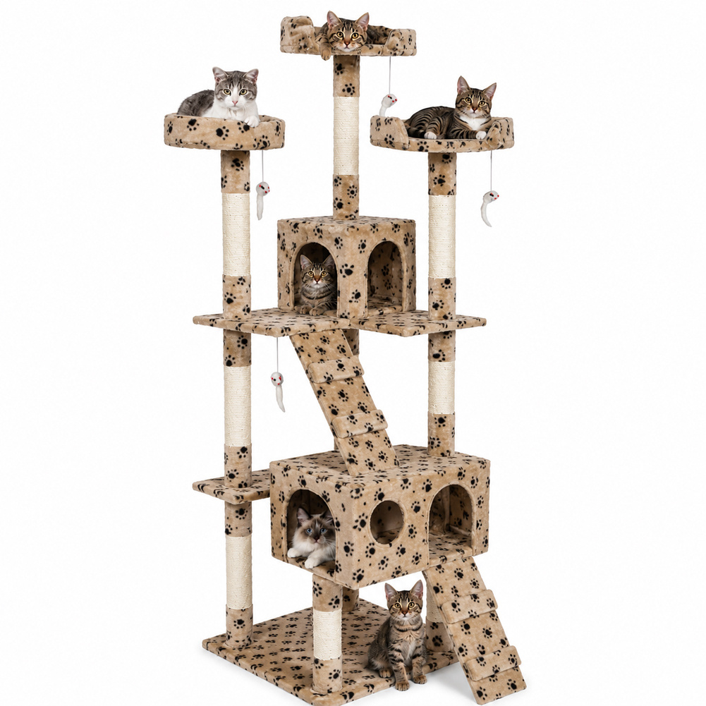 TEMU Cat Scratching Tree With Sisal Playground, Cat Bed, And Nail Scratcher, 170 Cm Tall