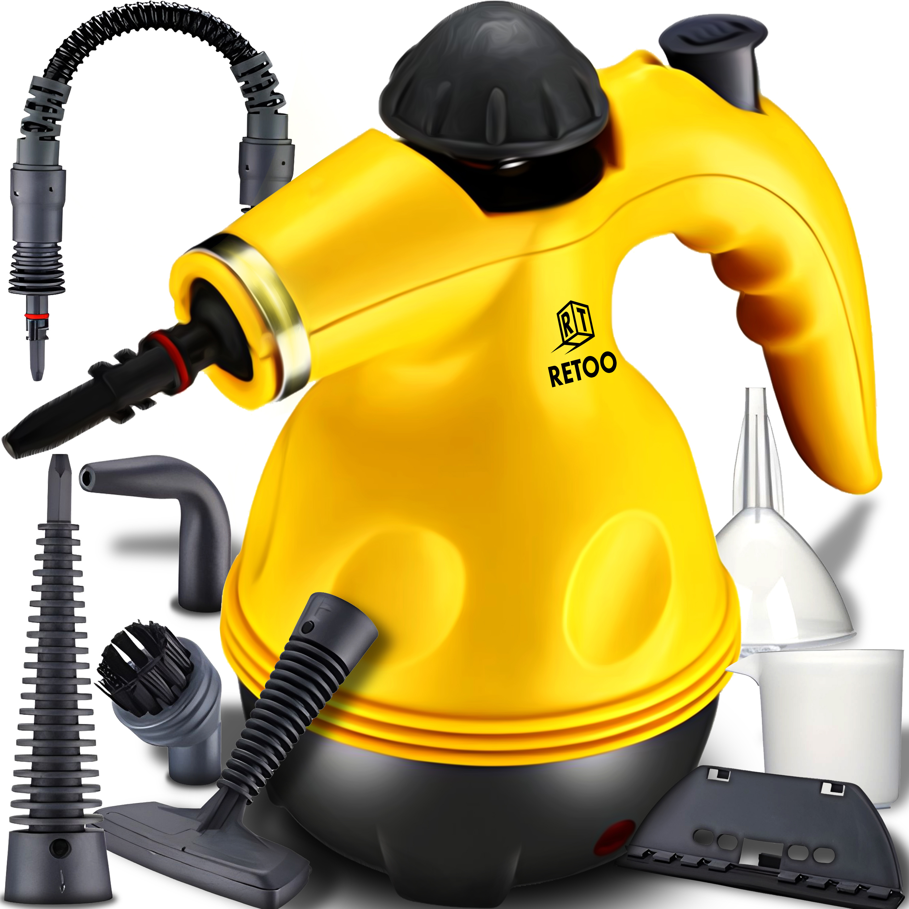 Image of Steam Cleaner Handheld Device 1000w With Accessory Set For Kitchen, Bathroom, Windows, Tiles, Upholstery