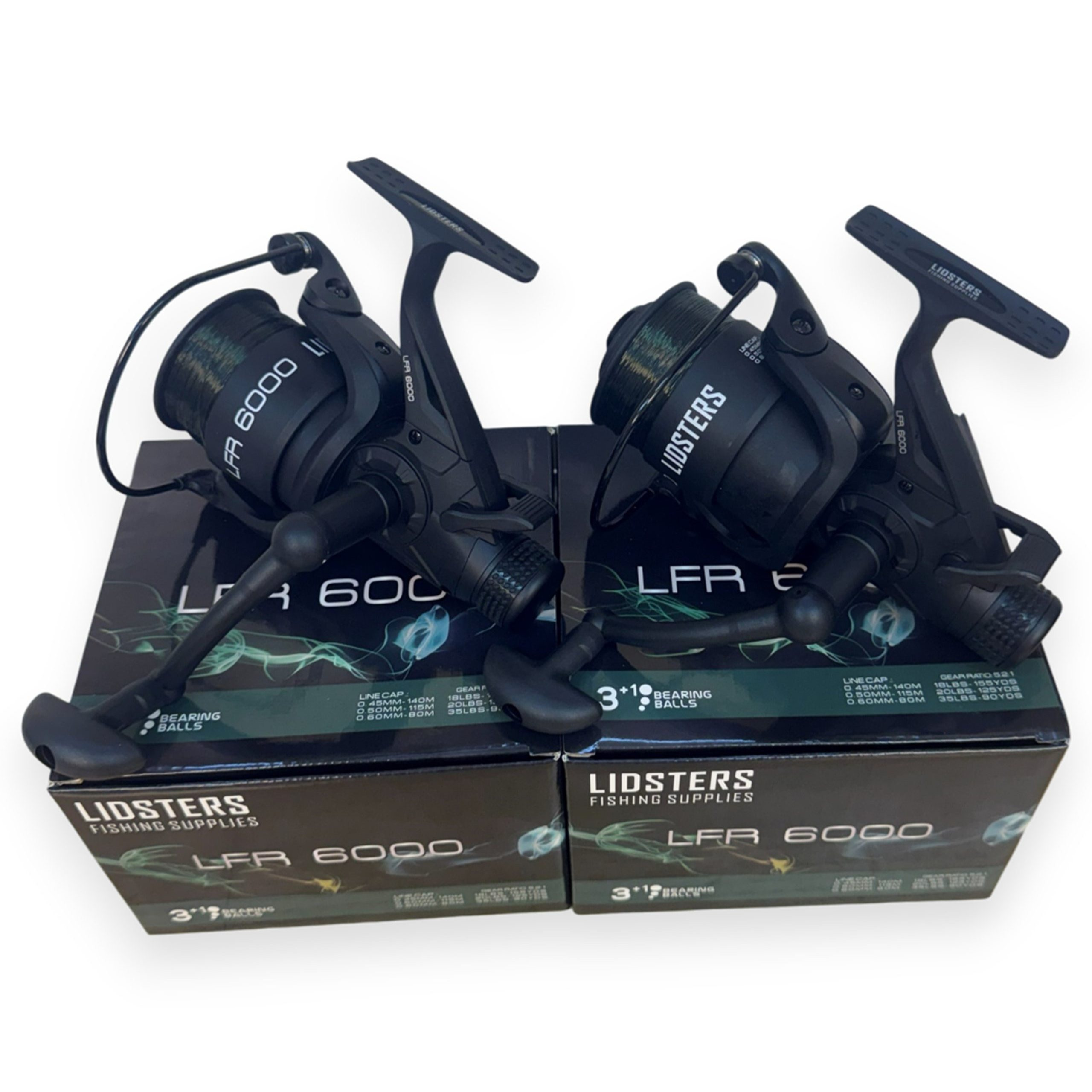 TEMU 2 X Lidsters Lfr 6000 Carp Fishing Reel 3+1bb Black