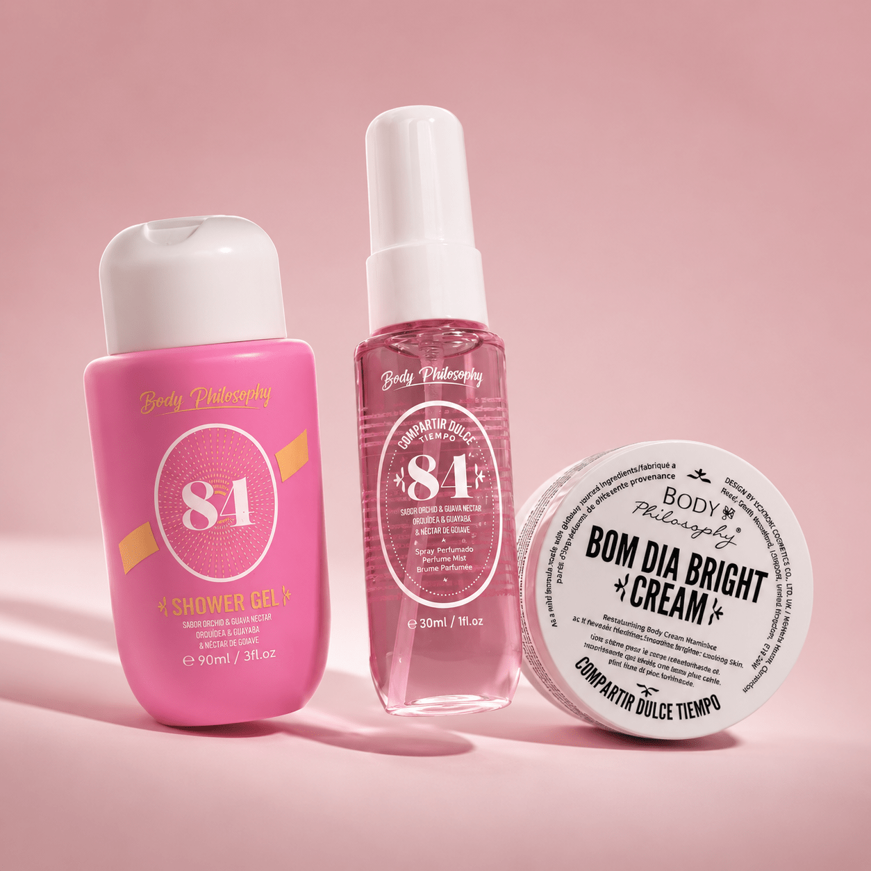 Image of Body Rose 84 Perfumed Gift Set For Women, Perfumed Mist 30ml + Body Cream 50ml + Shower Gel 90ml, , Lychee, Hibiscus, Vanilla